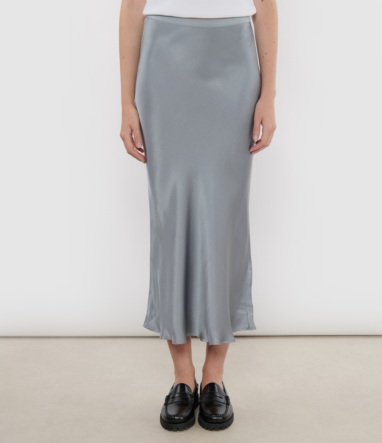 Bar Silk Pastel Blue Long Skirt