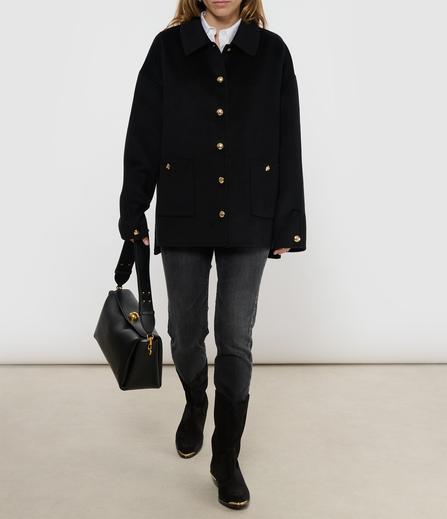 Luca Cashmere Blend Jacket – Black