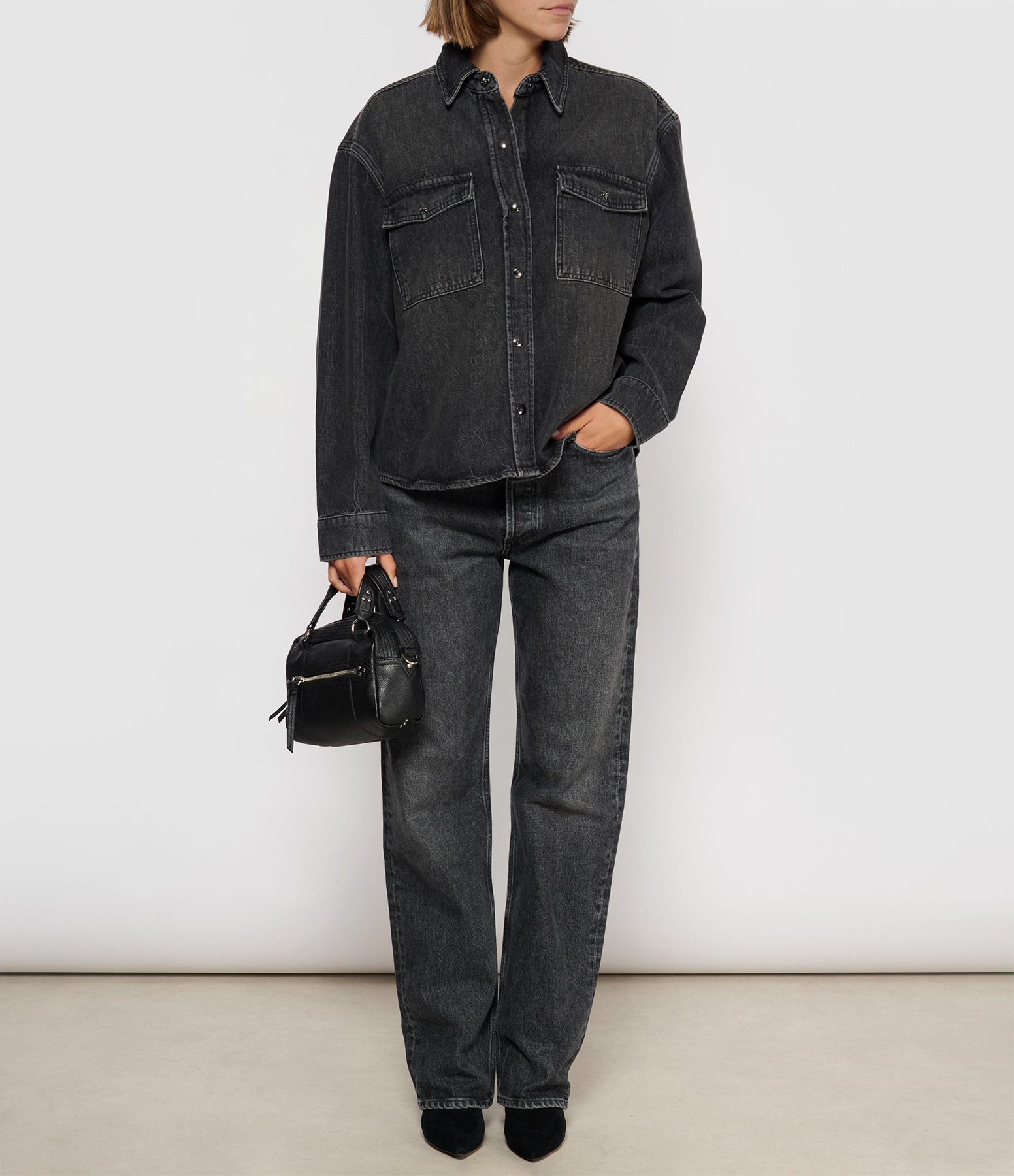 Paxton Washed Black Shirt