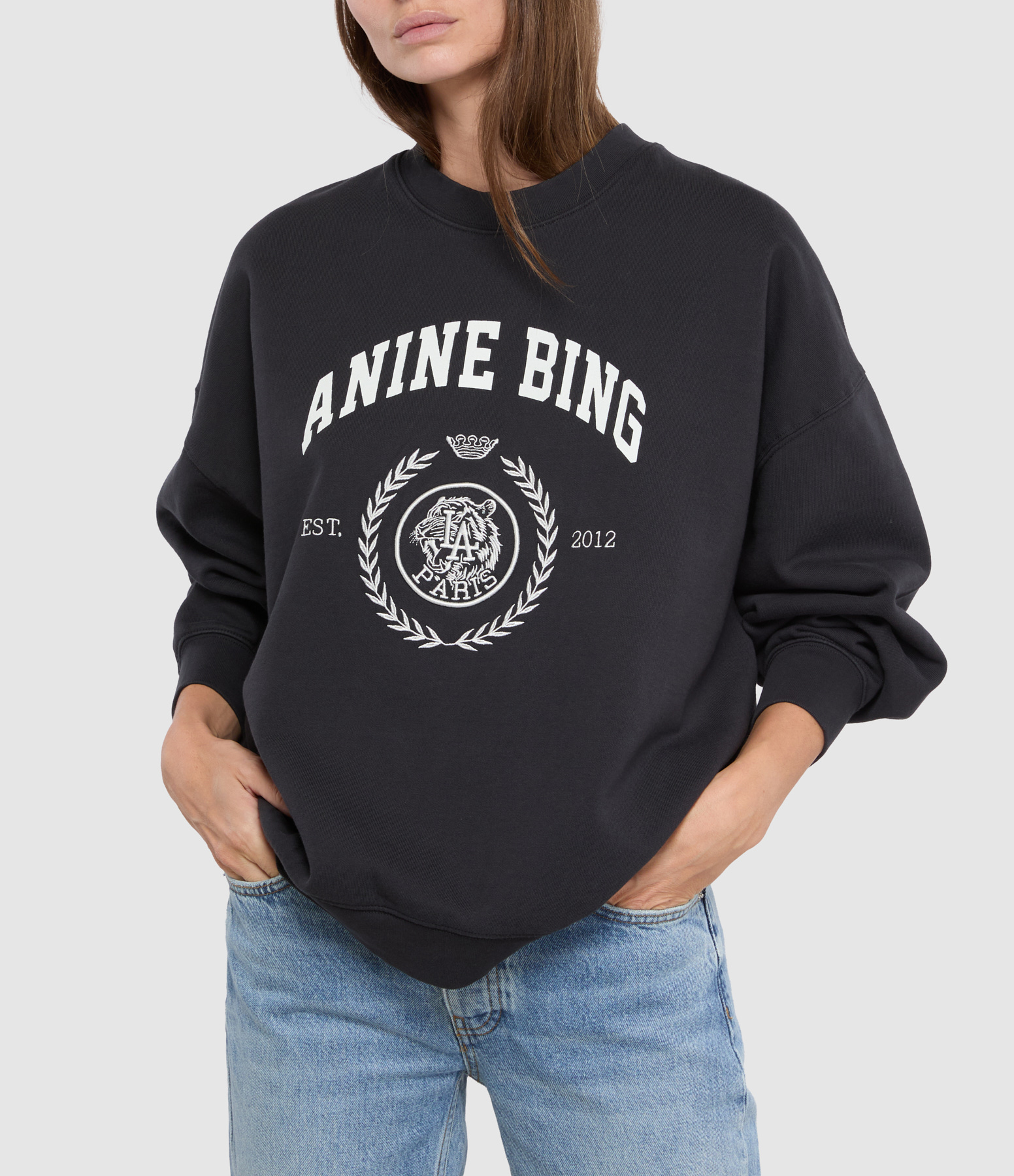 Collegiate Miles Vintage Black Sweatshirt