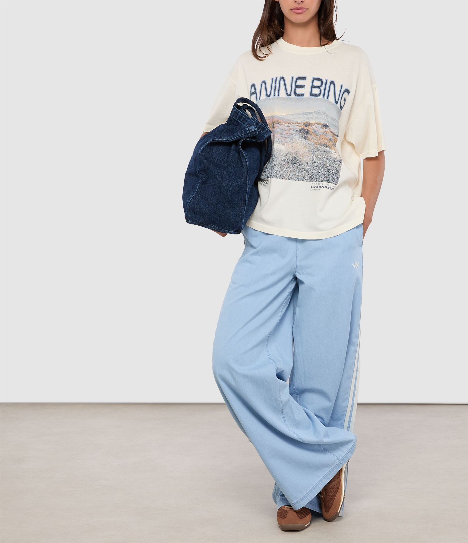 Leo Ink Blue Denim Tote Bag