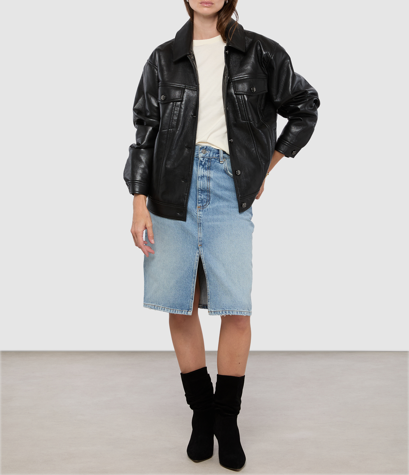 Rory Black Recycled Leather Jacket