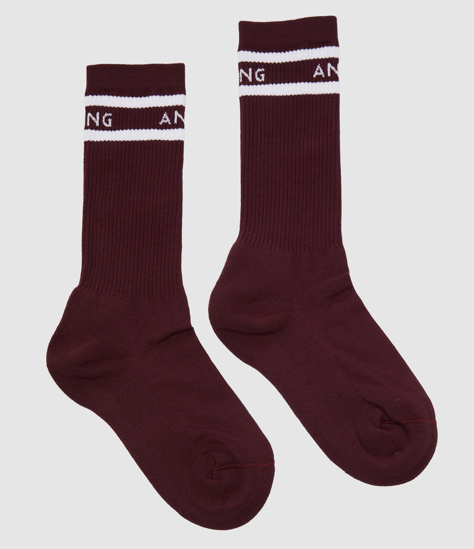 Sully Sporty Burgundy and White Stripe Socks
