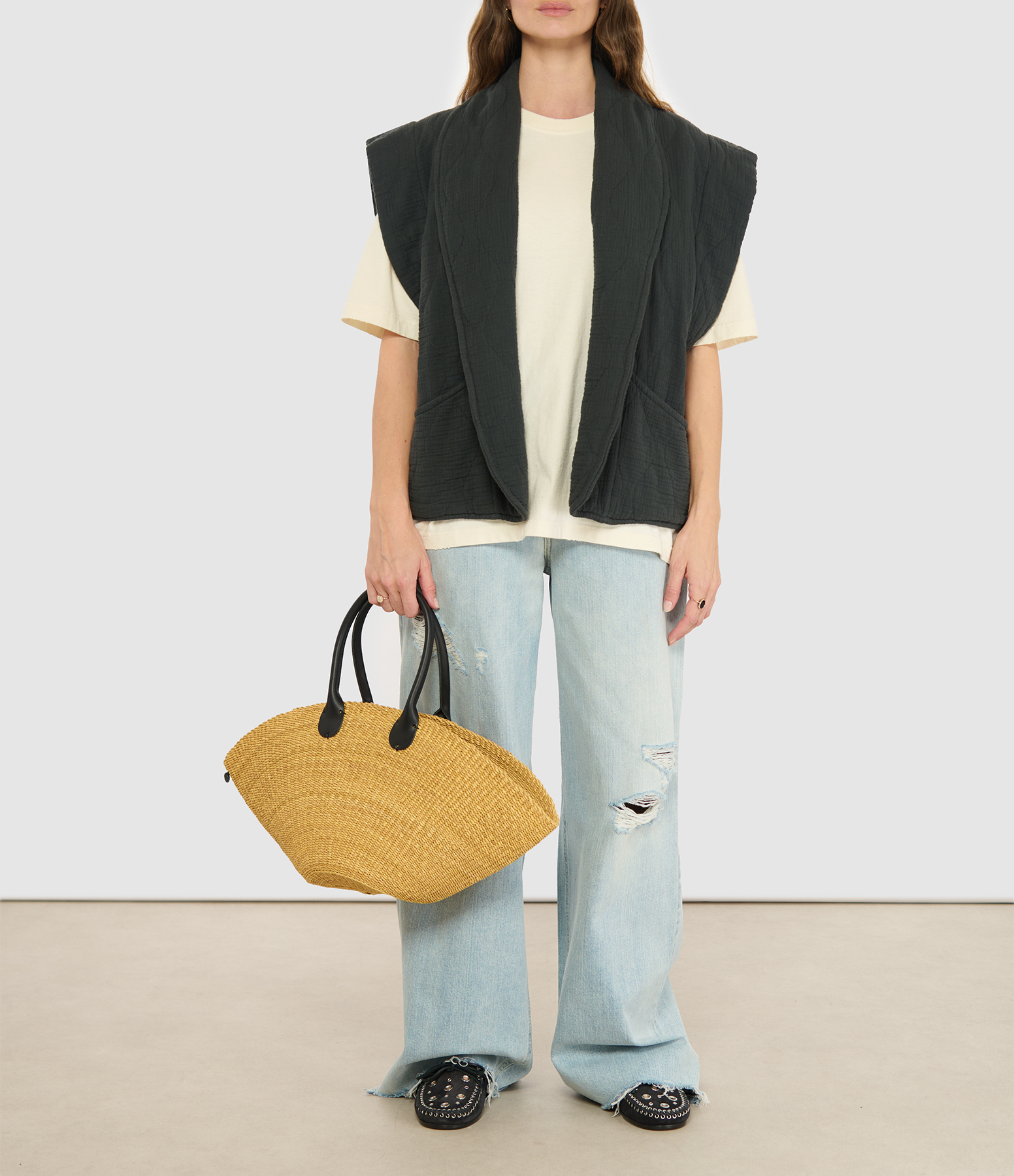 Brooklyn Sleeveless Jacket – Anthracite