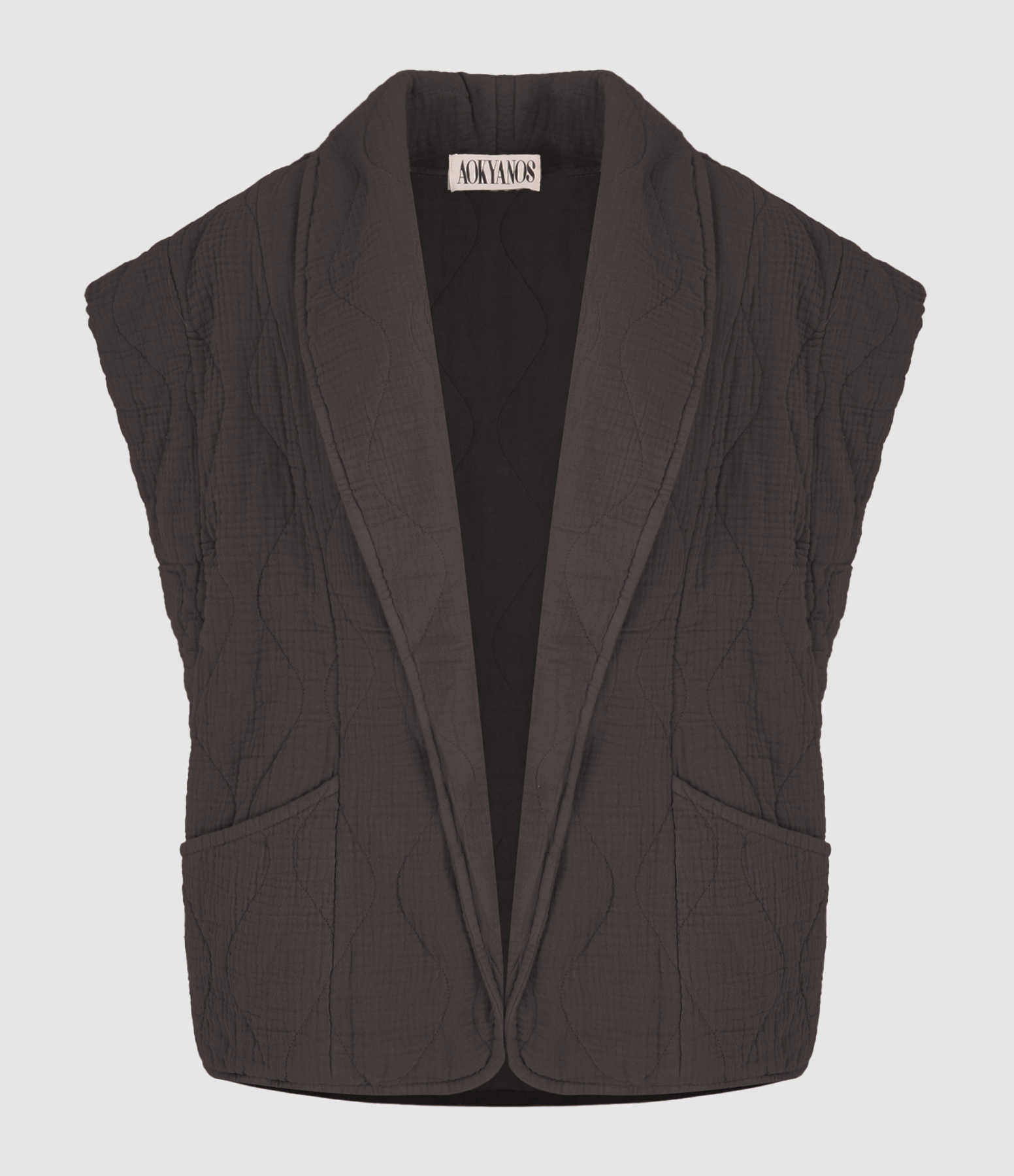 Brooklyn Sleeveless Jacket in Chocolate Brown