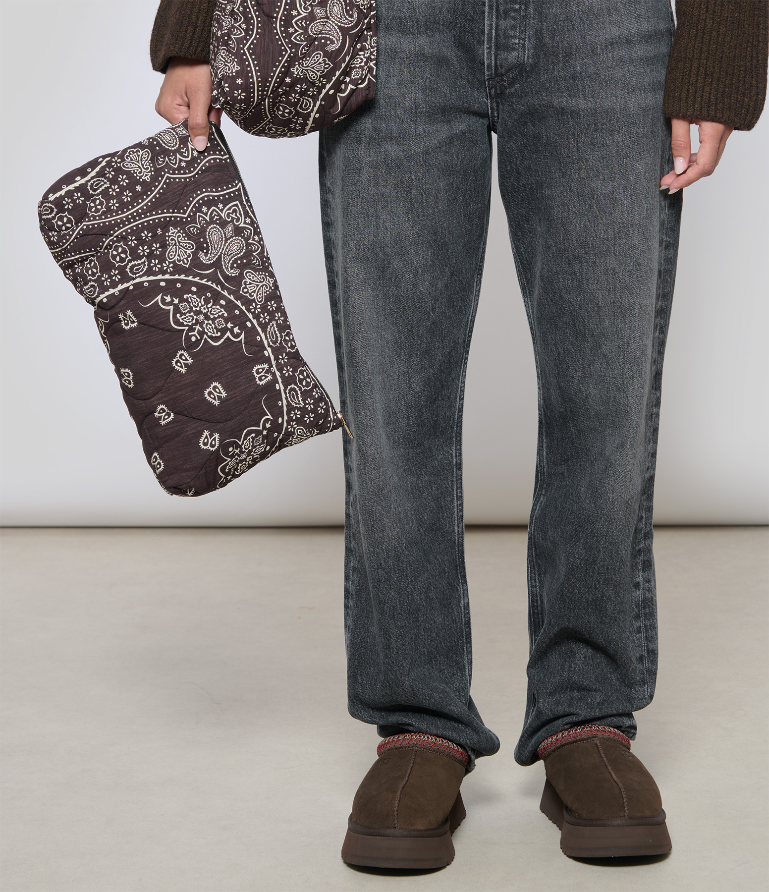 Orlando Chocolate Printed Clutch Bag