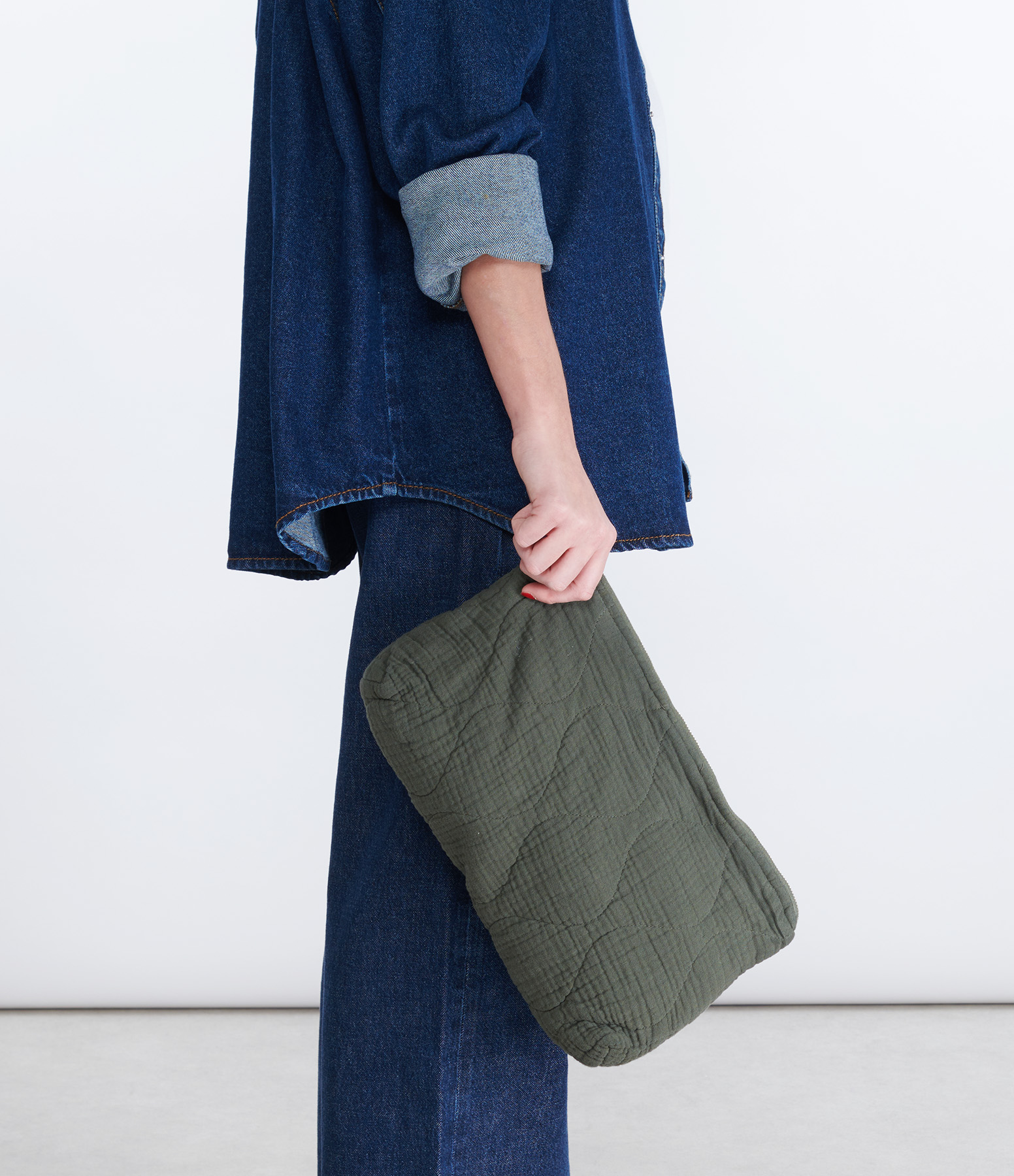 Orlando Khaki Cotton Gauze Pouch