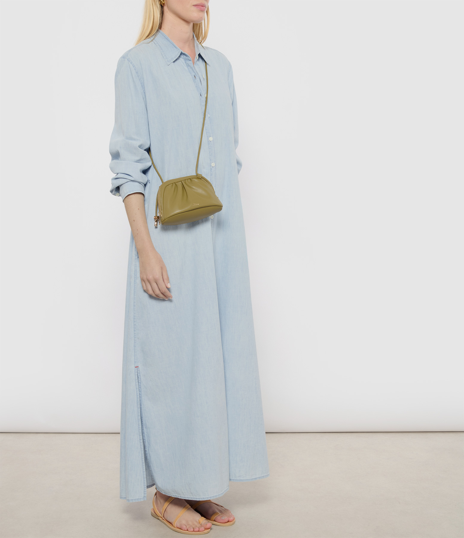 Ninon Small Olive Clutch Bag