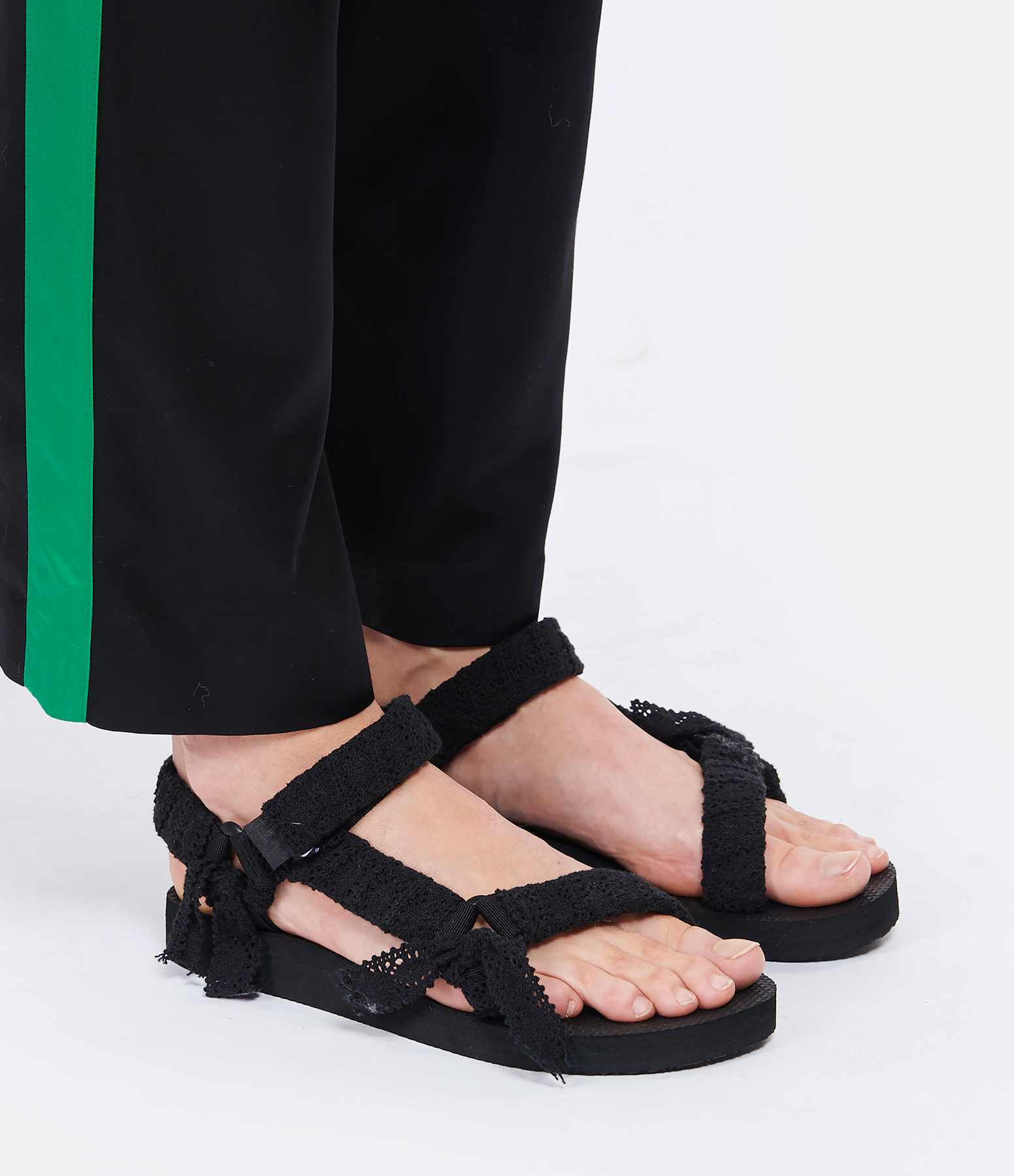 Trekky Black Lace-Up Sandals, Exclusive to Lulli
