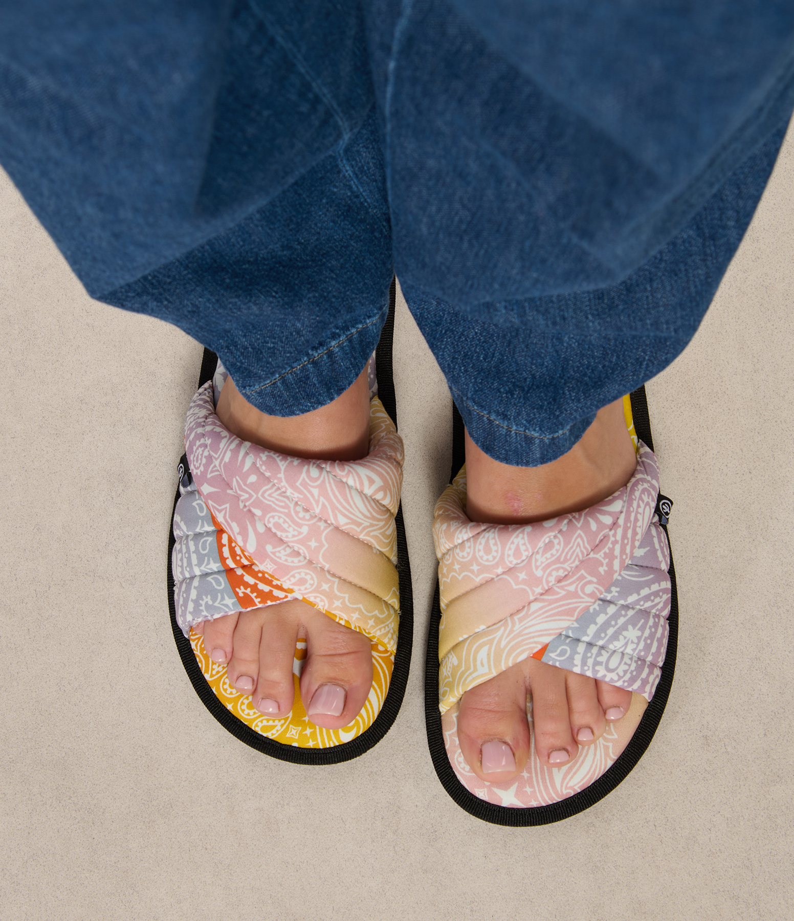 Multicoloured Vegas Bandana Mules, Arizona Love x Love Stories Collaboration, Colour: Random