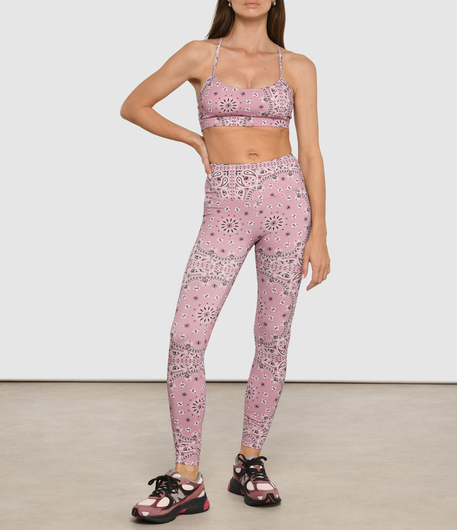Dusty Rose Bandana Yoga Leggings
