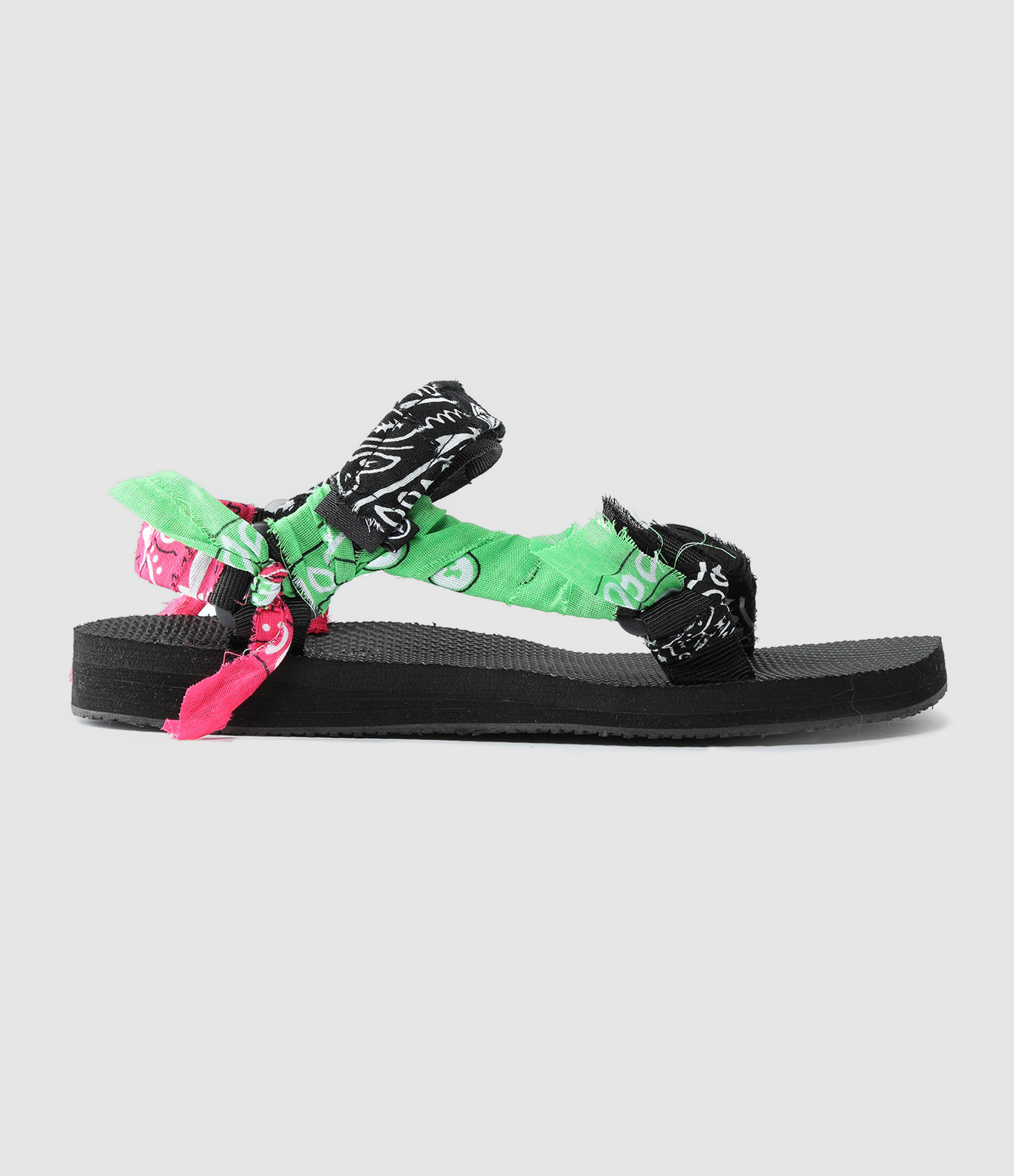 Trekky Bandana Sandals – Green, Pink and Black