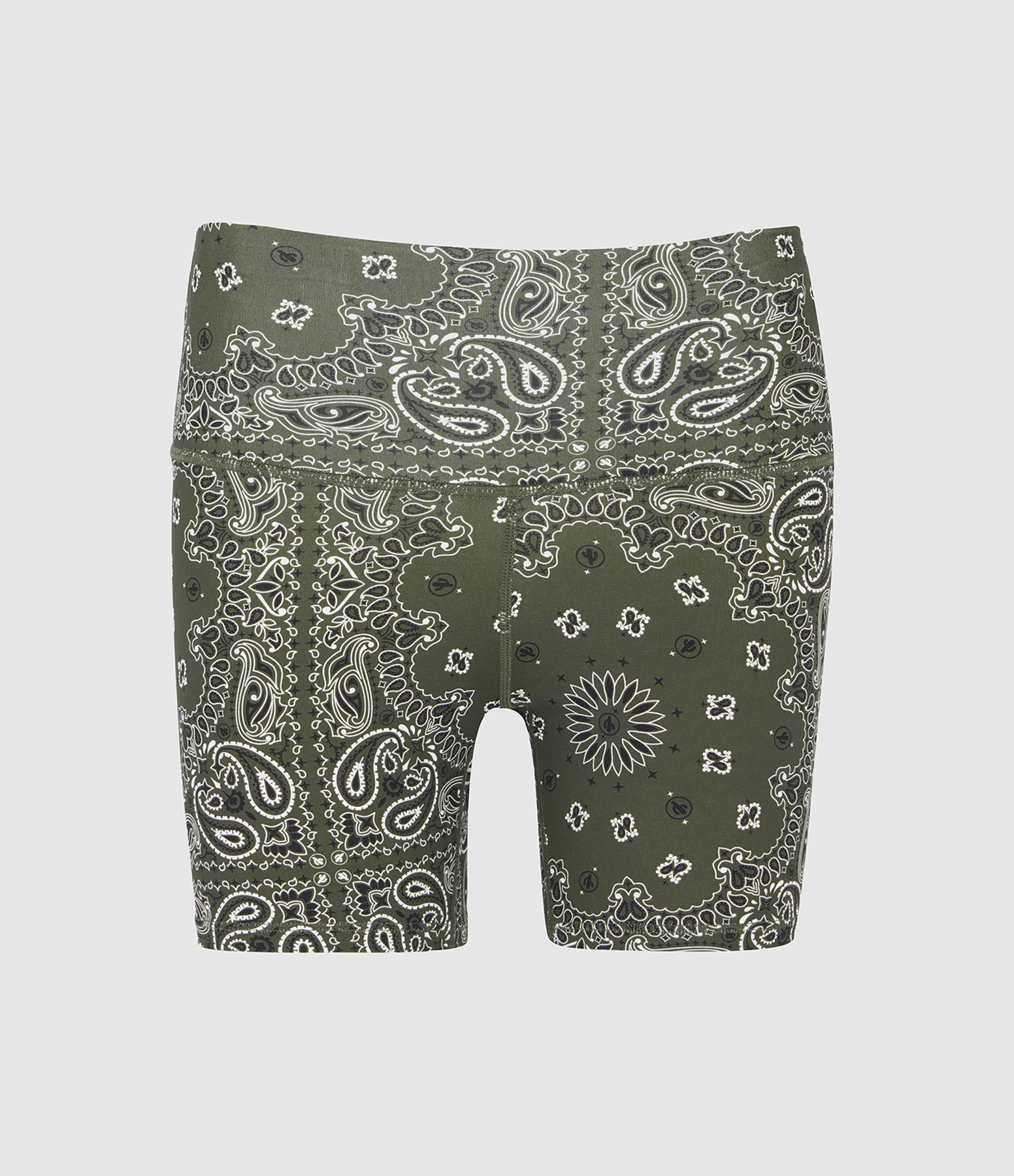 Khaki Bandana Yoga Shorts