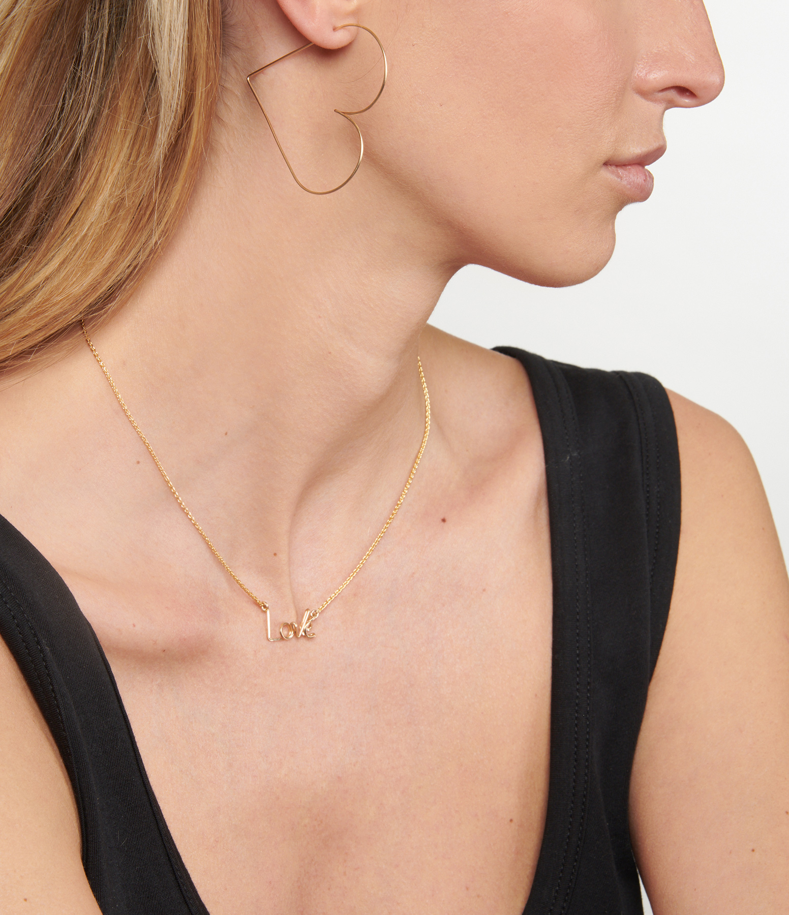 Mini Heart Hoop Earrings in Nude Gold-Filled