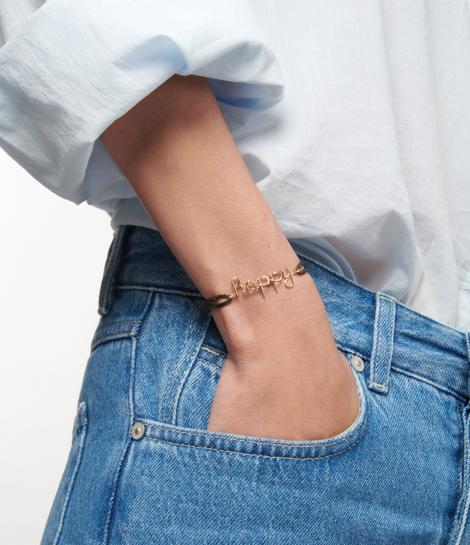Happy Gold-Filled Lurex Cord Bracelet