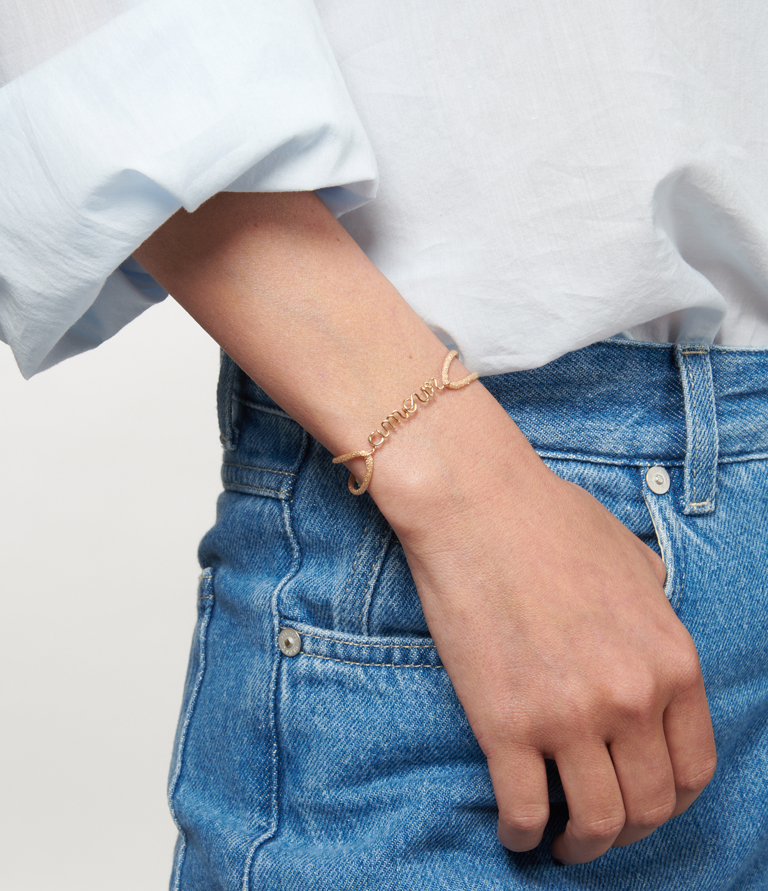 Gold-Filled Lurex Cord Bracelet ‘Amour’