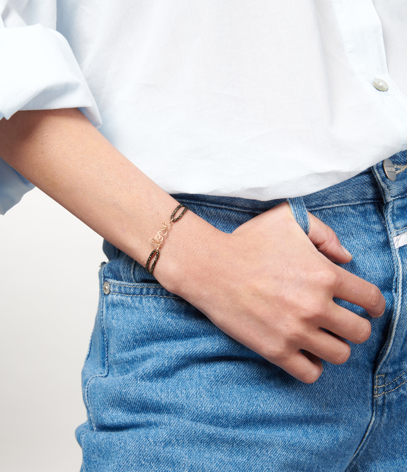 Love Gold-Filled Lurex Cord Bracelet