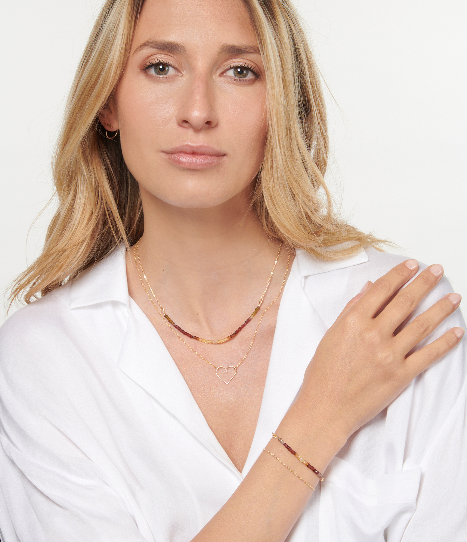 Double-wrap Fauve Saphir Nude Gold-Filled Bracelet