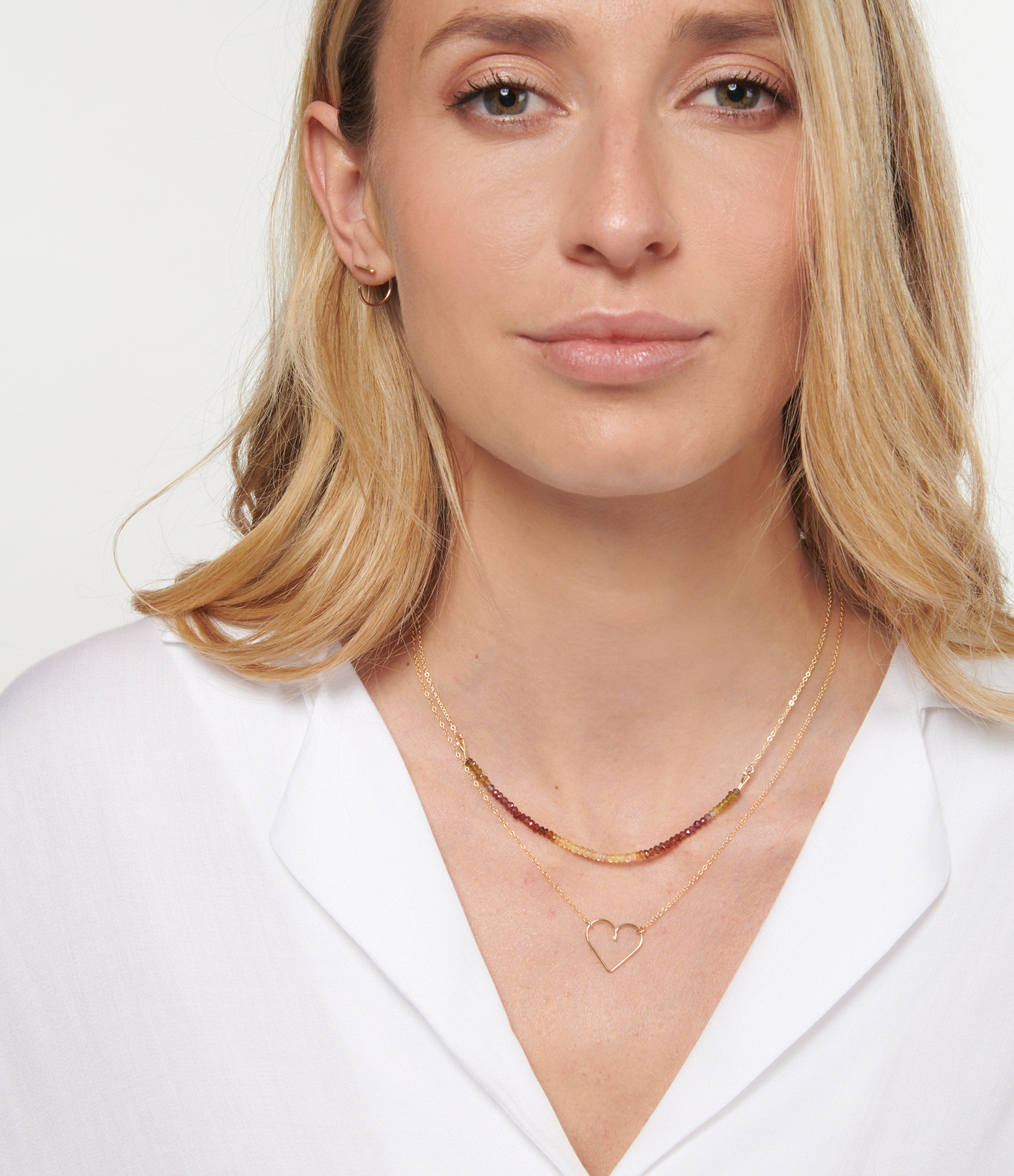Yellow Gold-Filled Heart-Shaped Richelieu Necklace