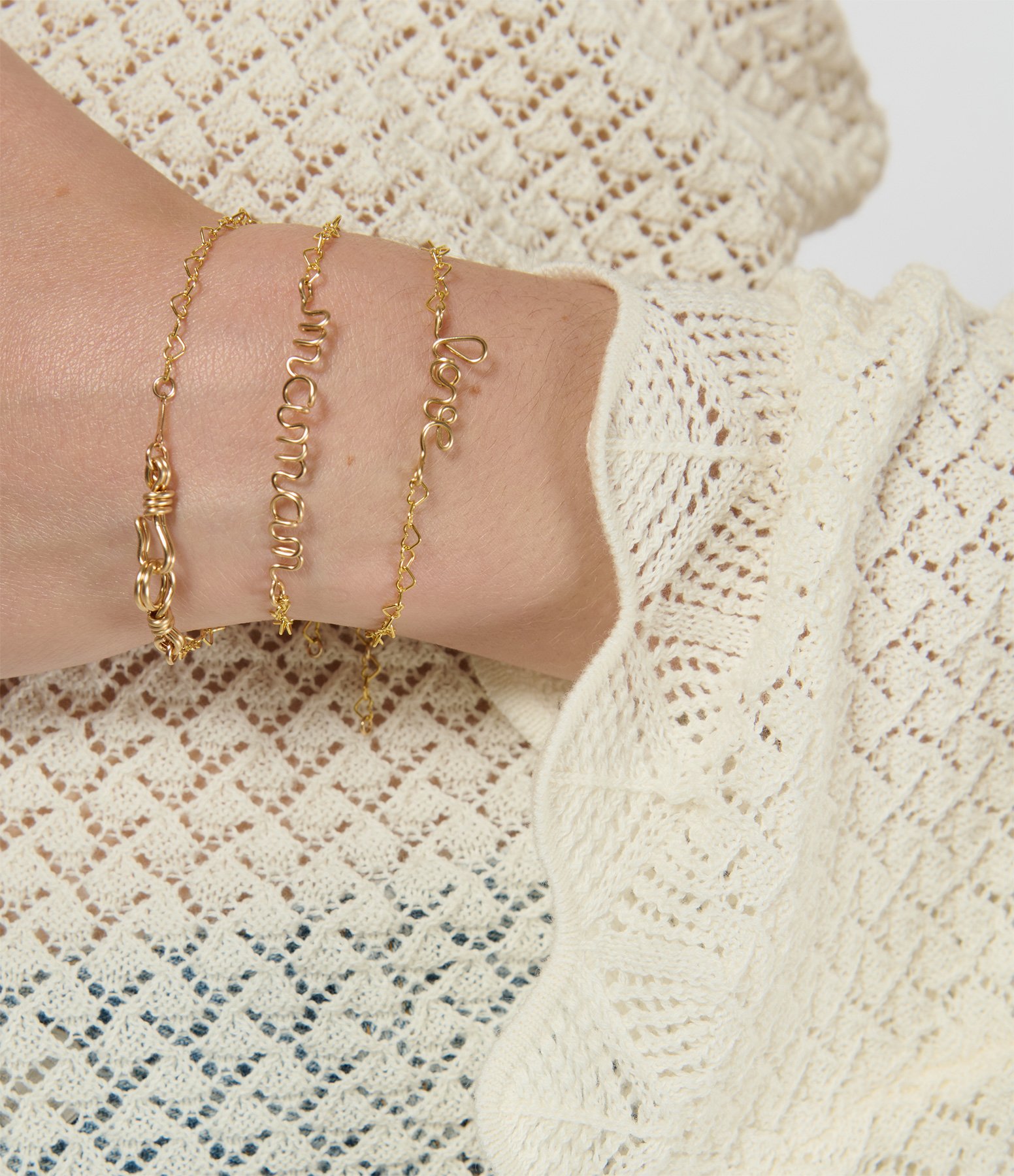 Gold-Filled 'Tie Me Down' Heart Chain Bracelet