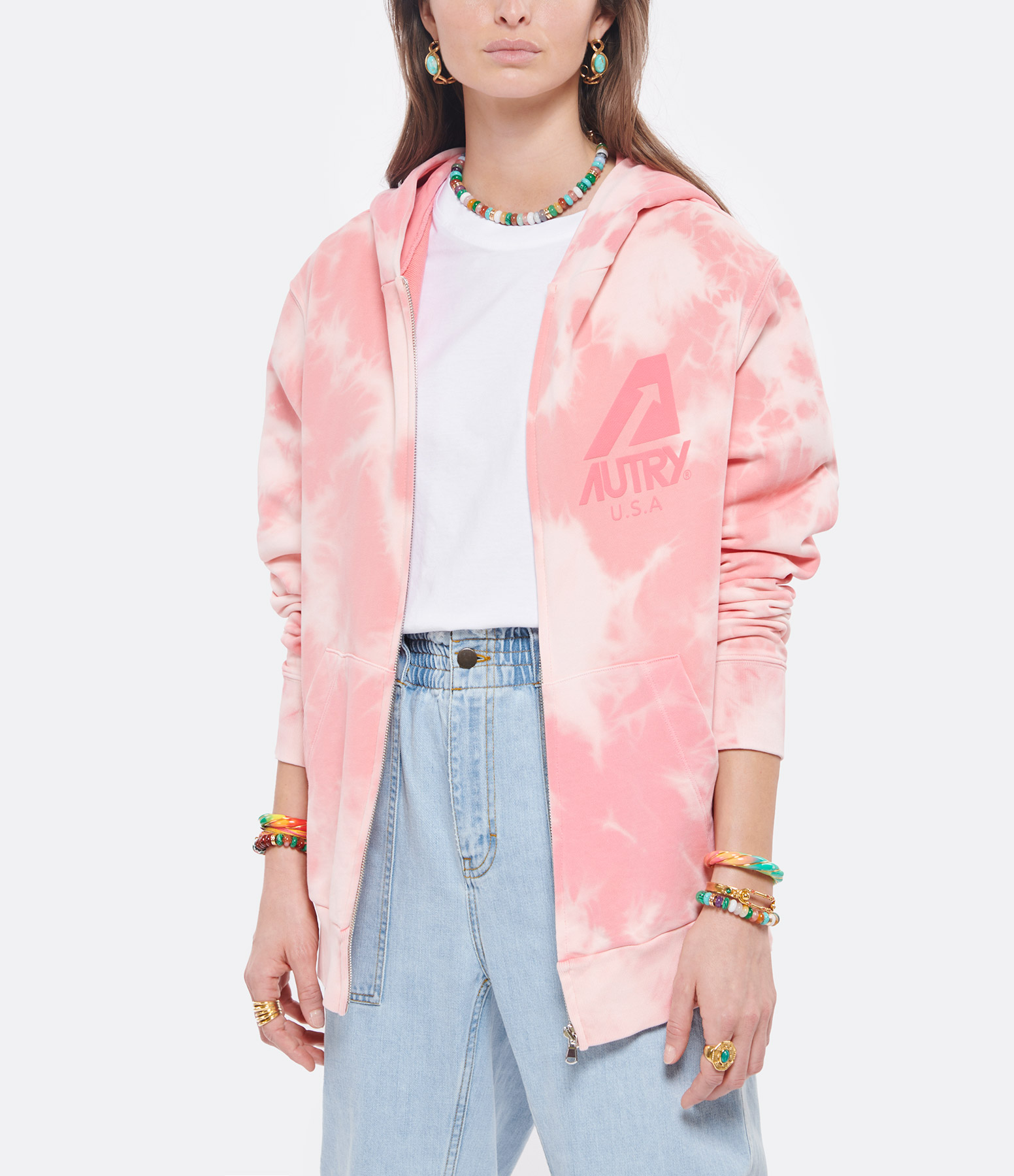 Pink Matchpoint Logo Hooded Top