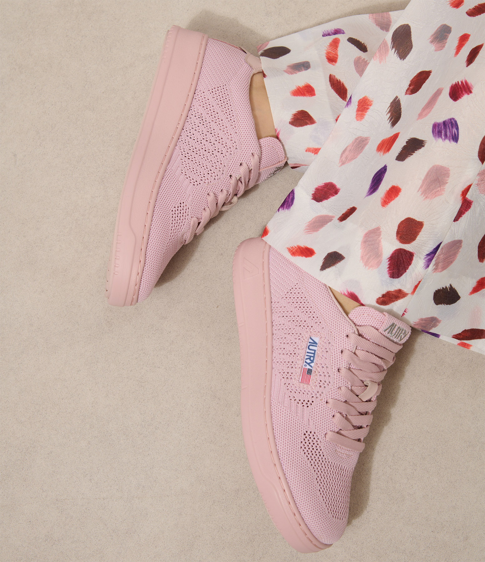 Easeknit Trainers in Pink Fabric, Flash Collection