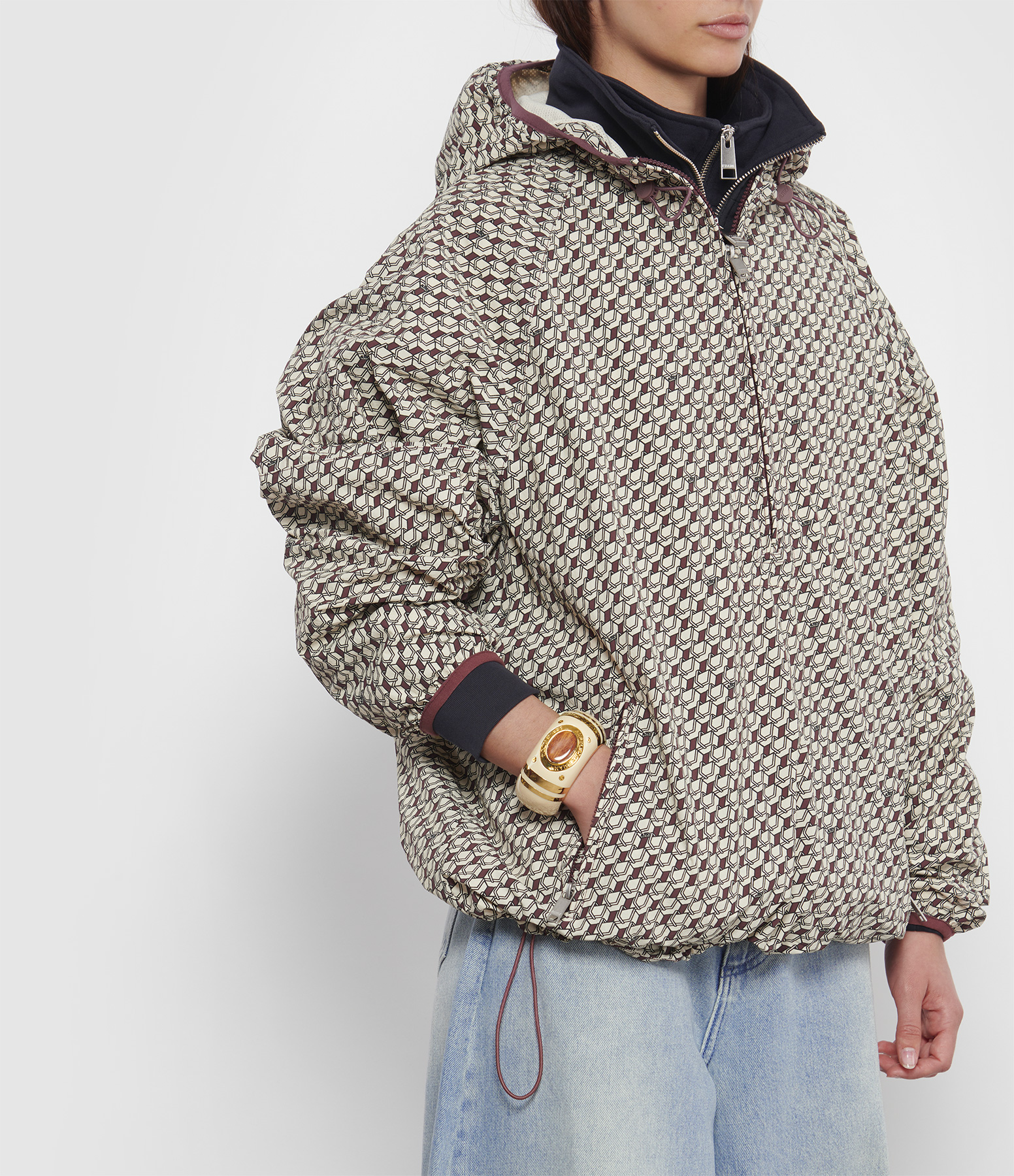 Unisex Main Nylon All-Over Reef Anorak Jacket