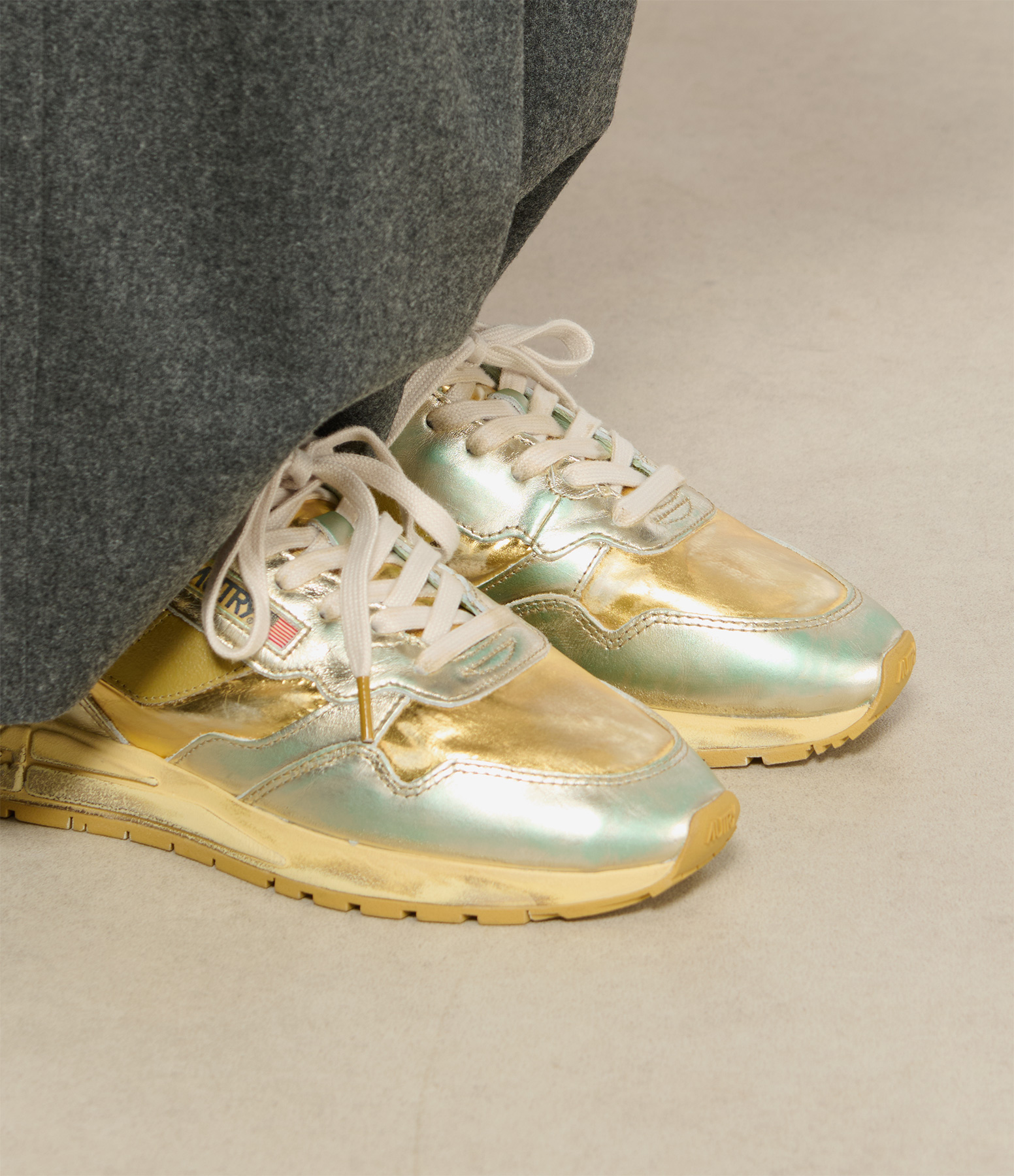 Reelwind Supervintage Low Women’s Trainers, Nylon, Scr, Green, Flat, White