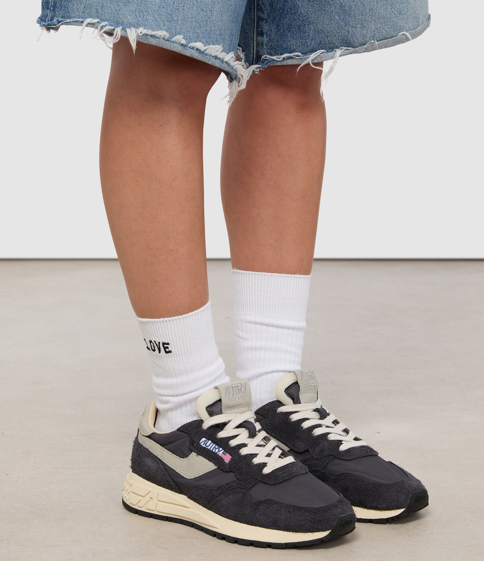 Men’s Reelwind Suede and Nylon Trainers in Black