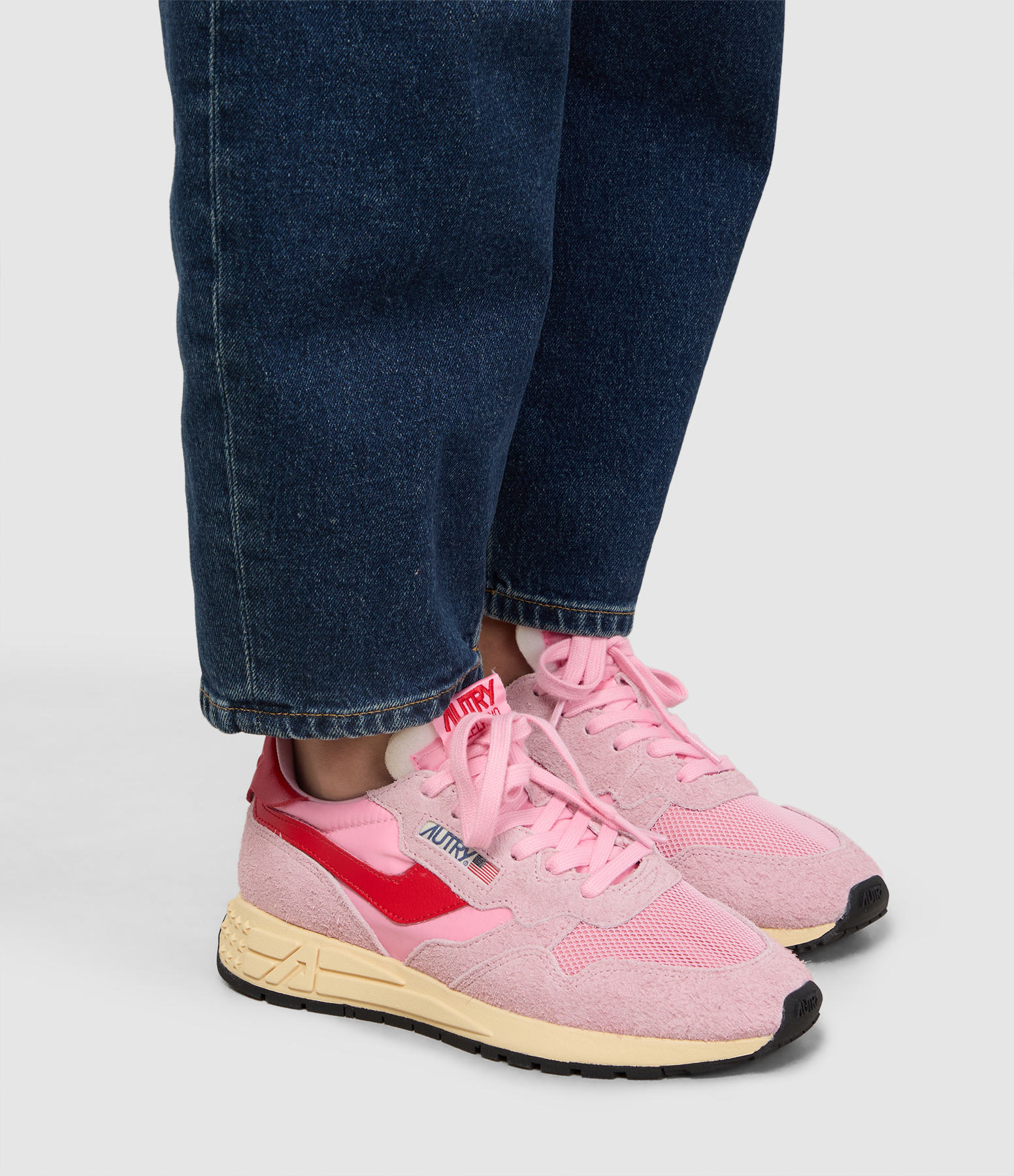 Reelwind Low Suede Net Pink Cher Flame trainers