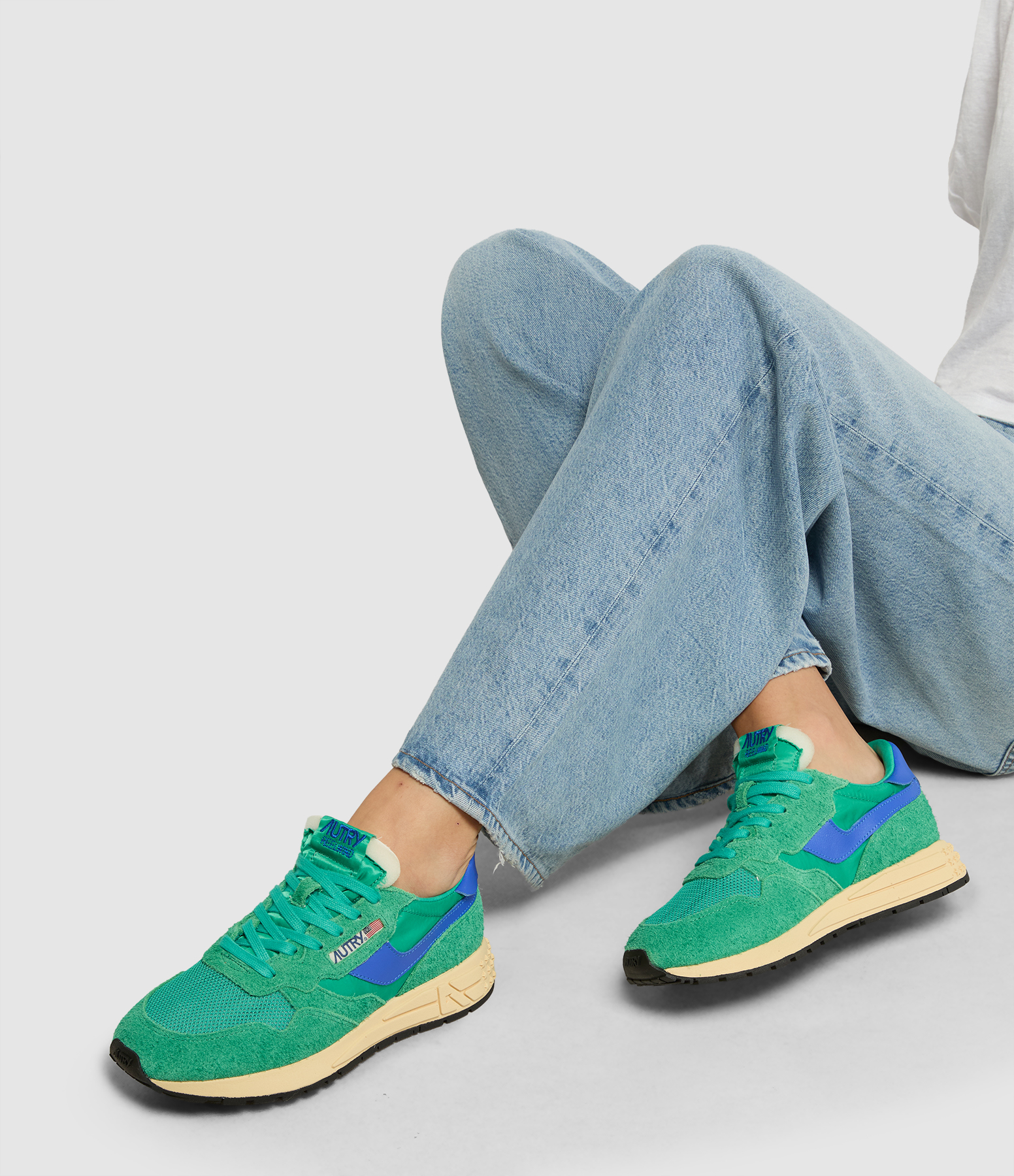 Reelwind Low Suede Net Emerald Dazzling Blue trainers