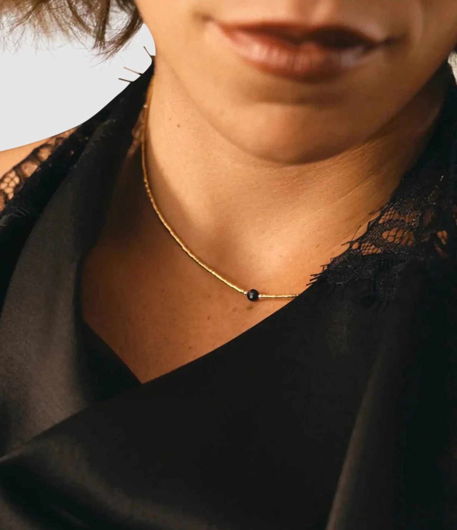 Ava Gold Spinelle Gold Choker, 38 cm
