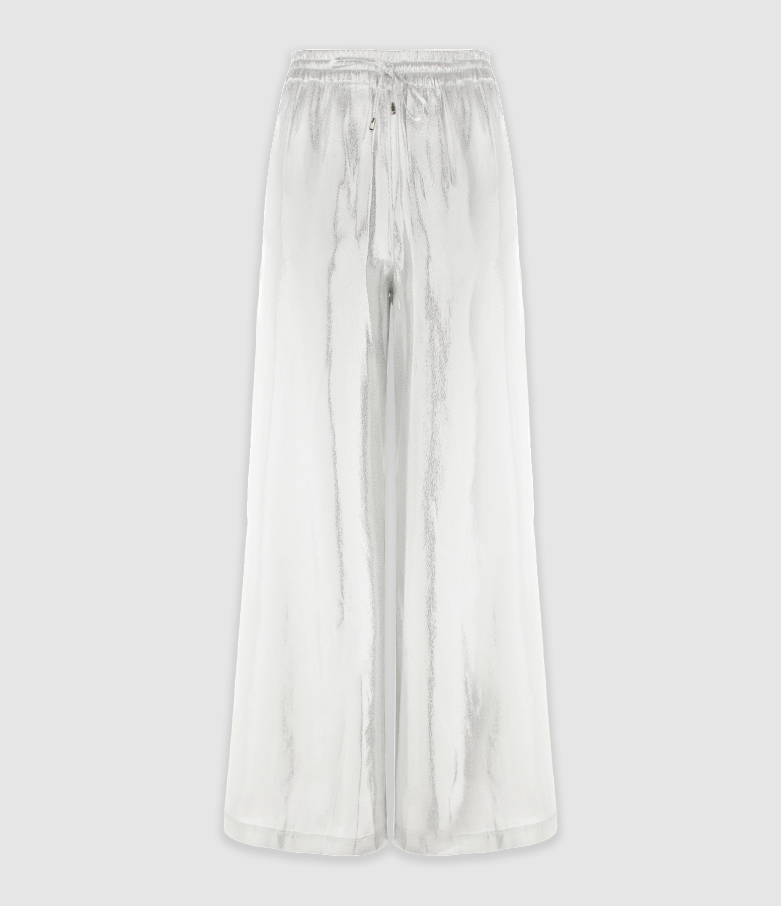 Axel Silver-Coloured Lamé Silk Trousers