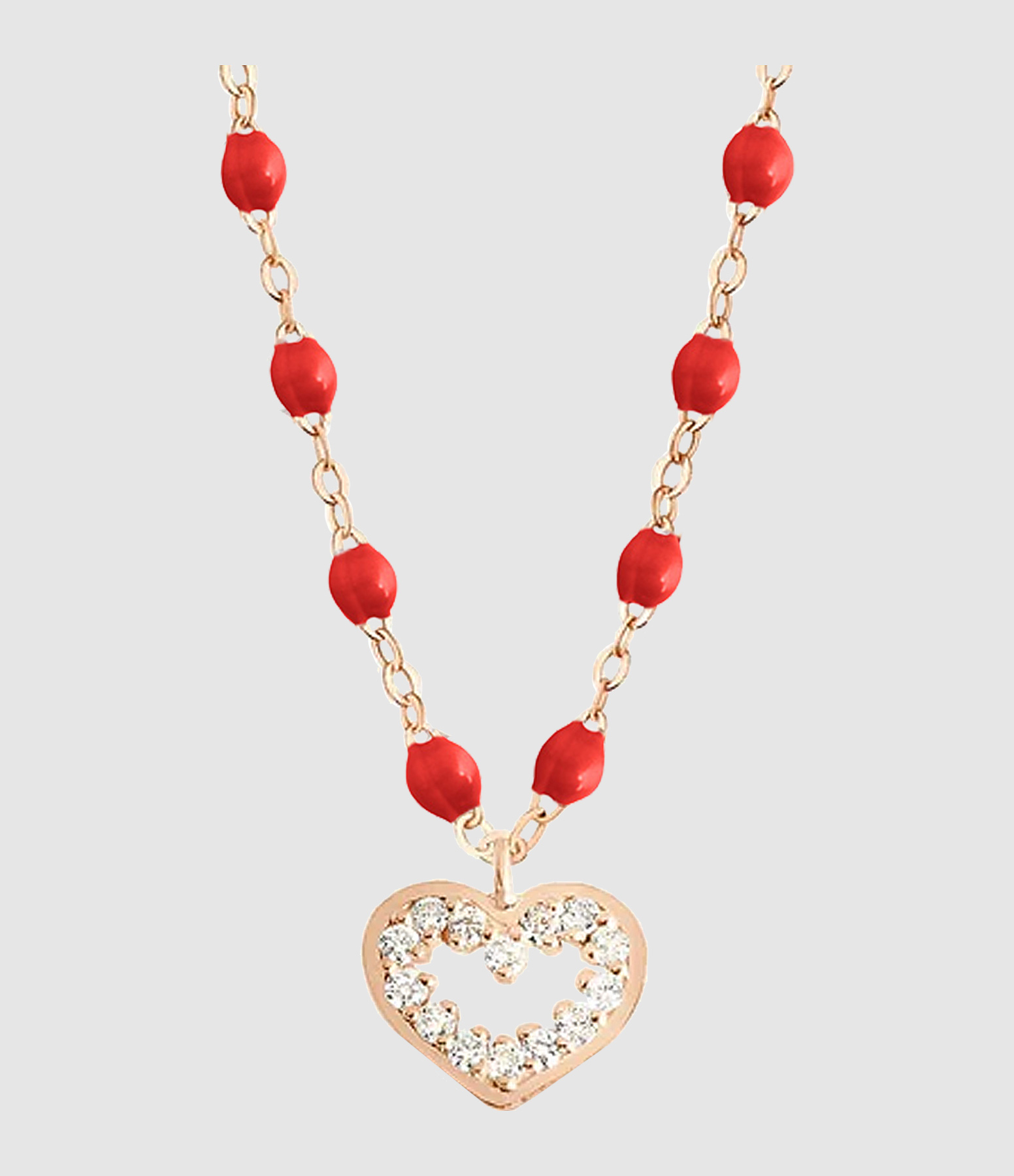 Supreme Heart Necklace with Diamonds, Resin and Gold