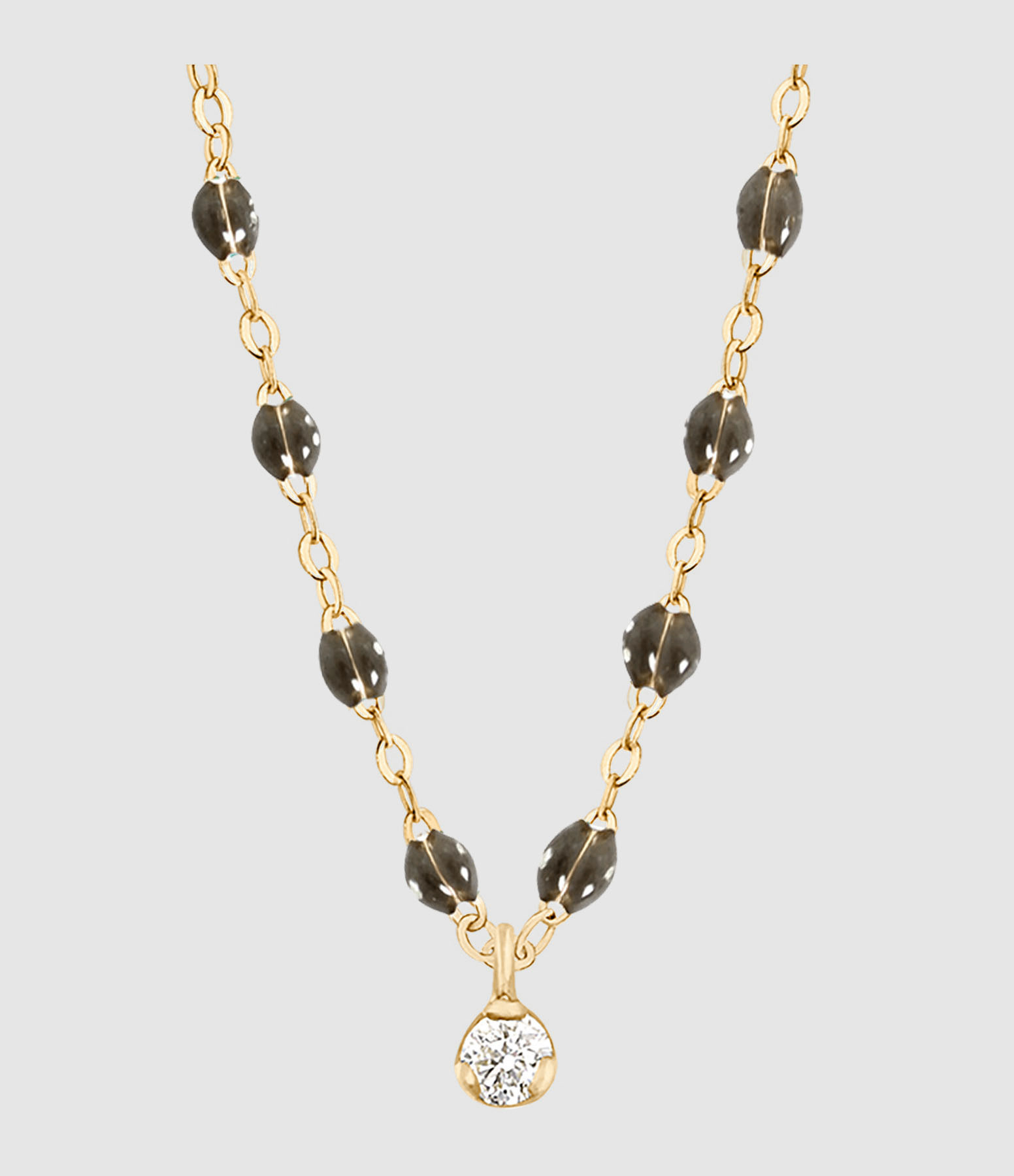 1-Diamond Necklace in Yellow Gold Resin