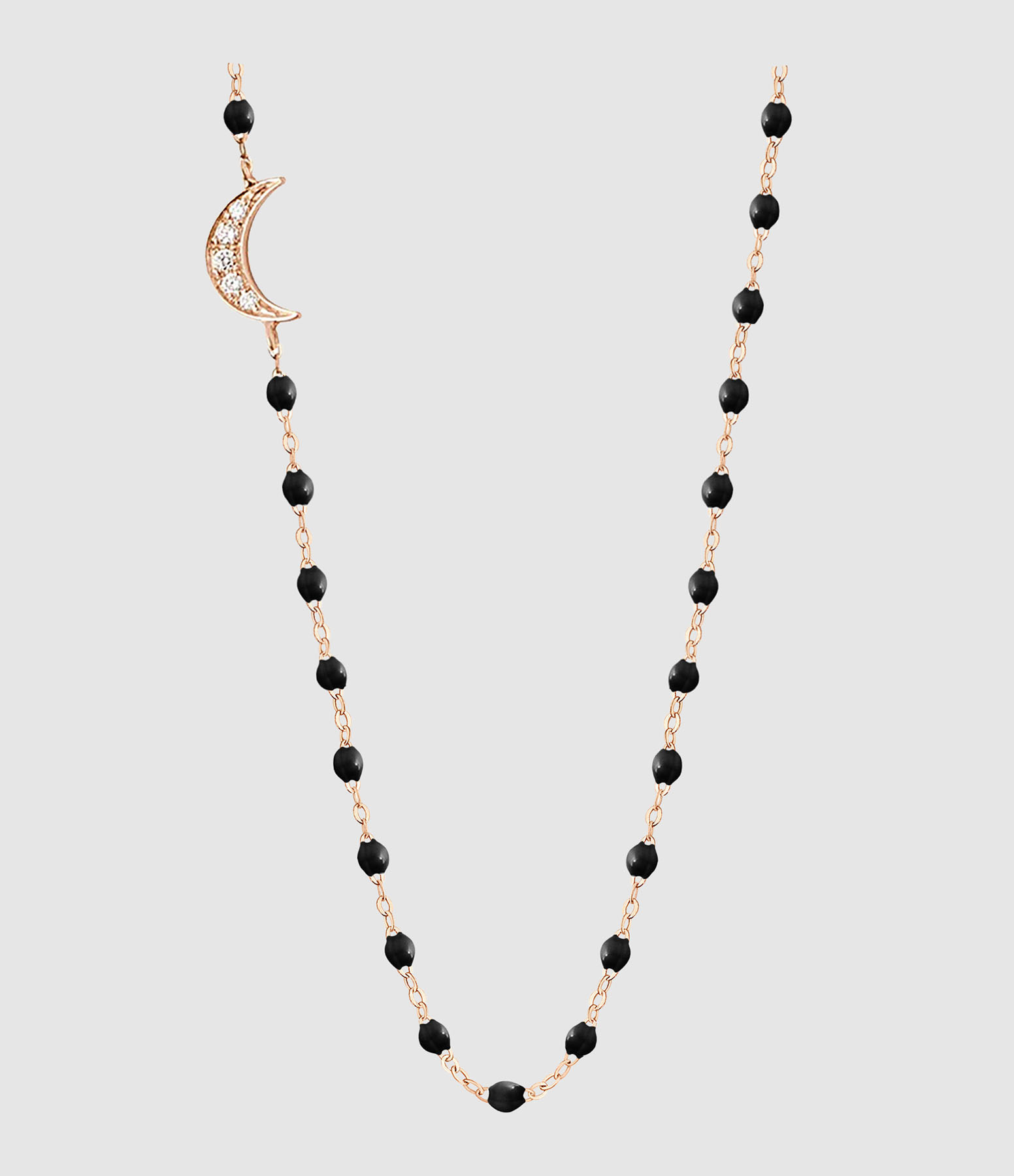 Intra Lune Diamond Resin Gold Necklace