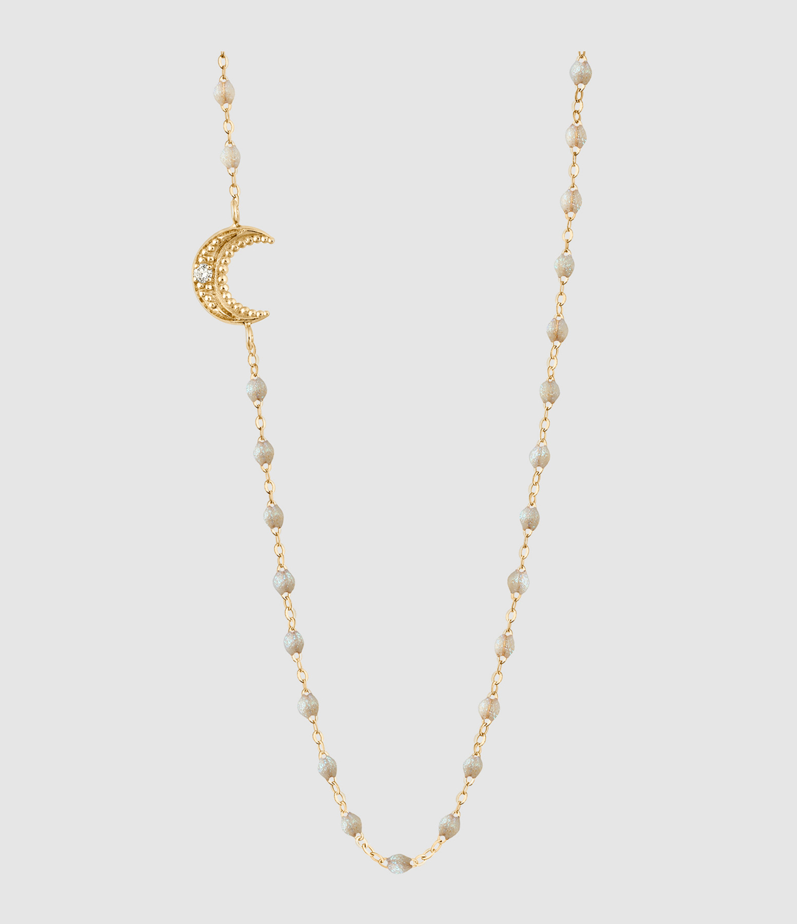 Yellow Gold Moon and Diamond Necklace