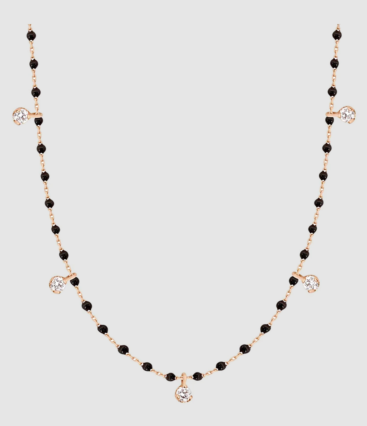 5-Diamond Mini Resin Gold Necklace
