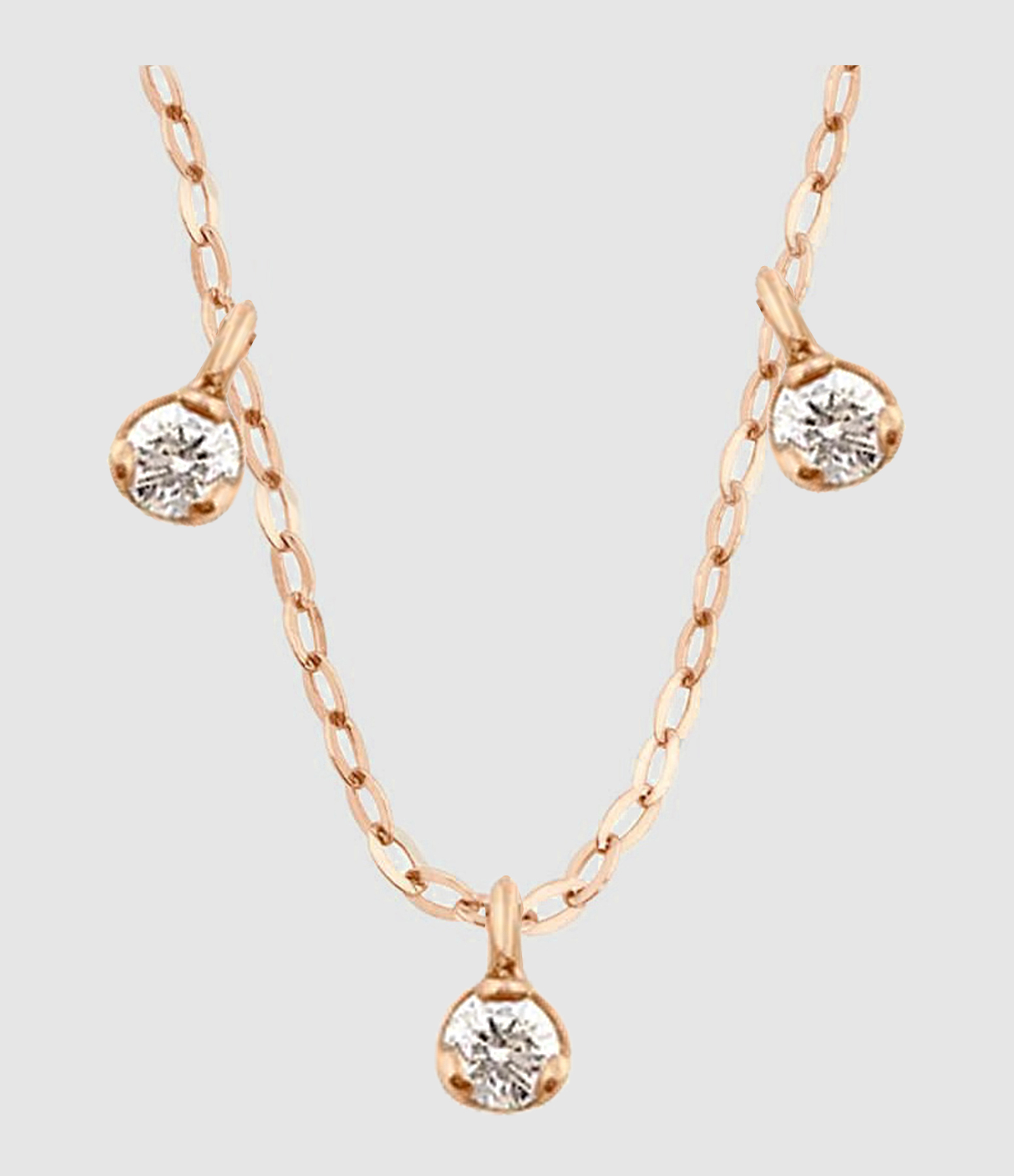 3-Diamond Gold Chain Necklace