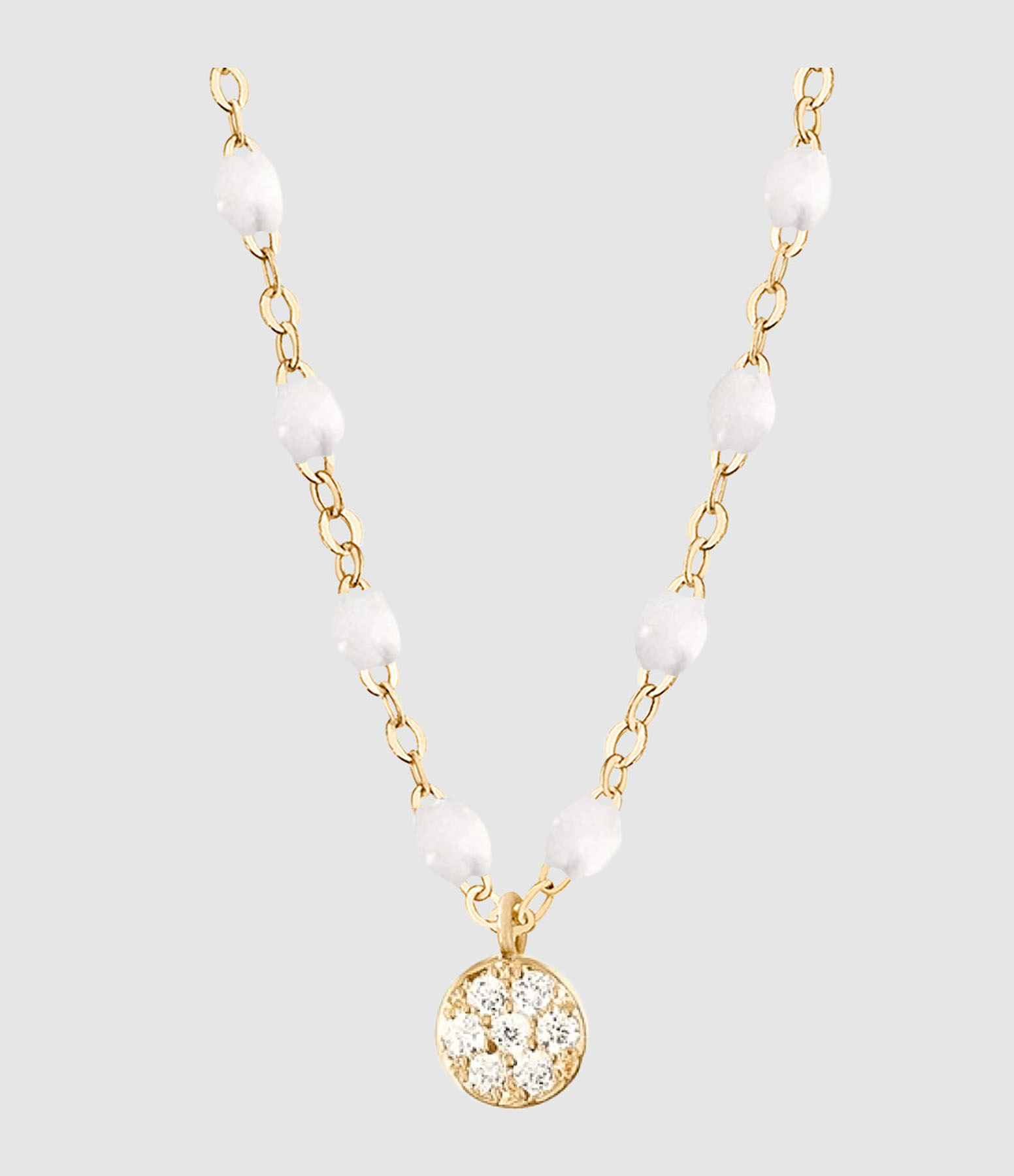 Gold Resin Diamond Charms Necklace