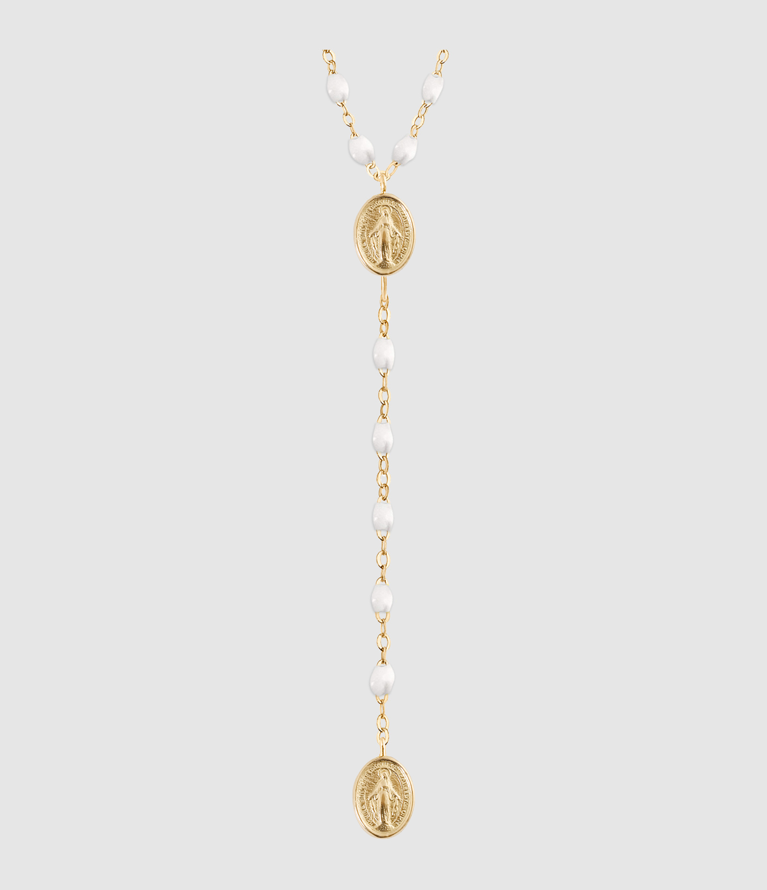 Gold Resin Madonna Rosary Necklace