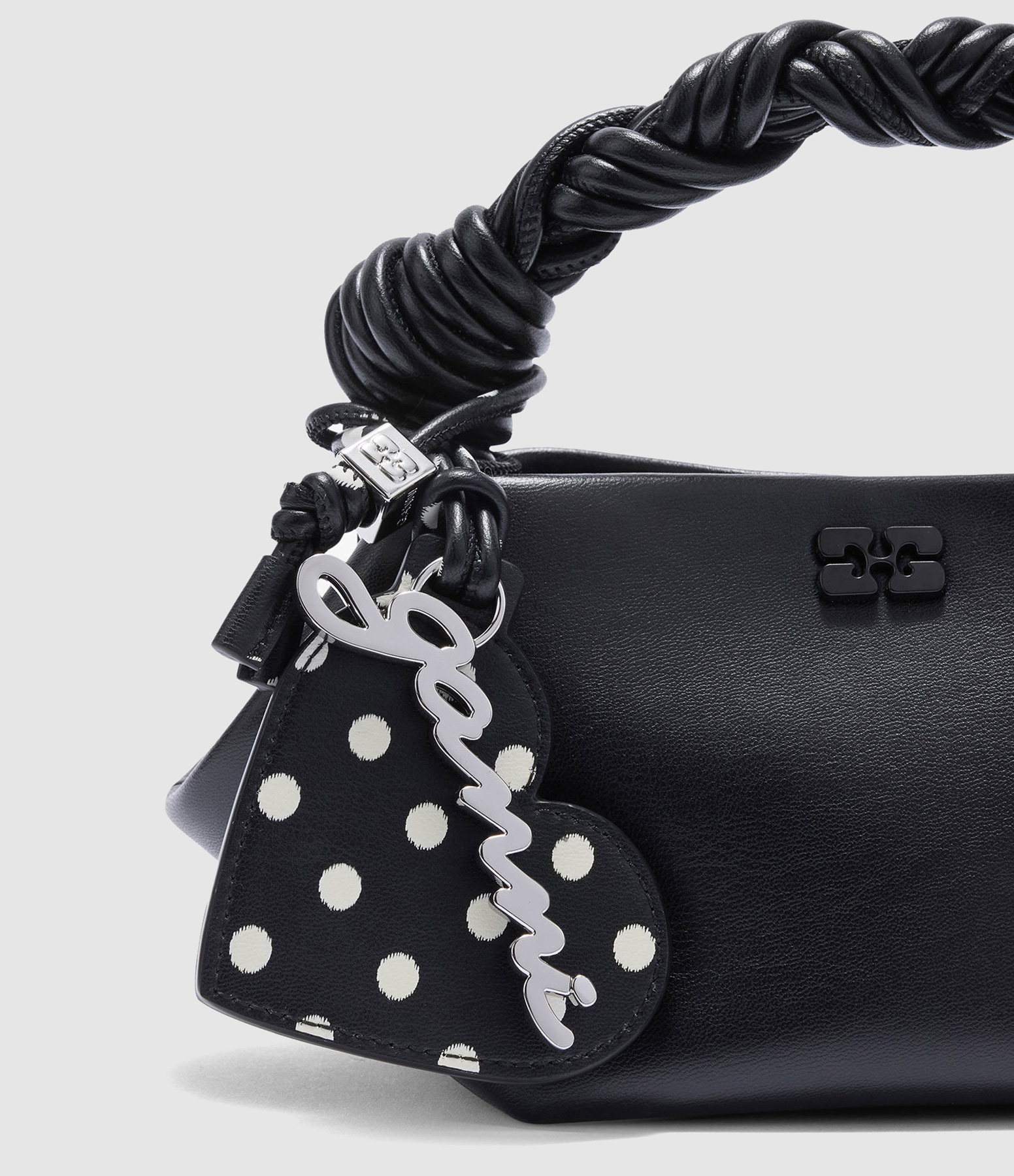 Bou Heart Mirror Printed Black Keyring
