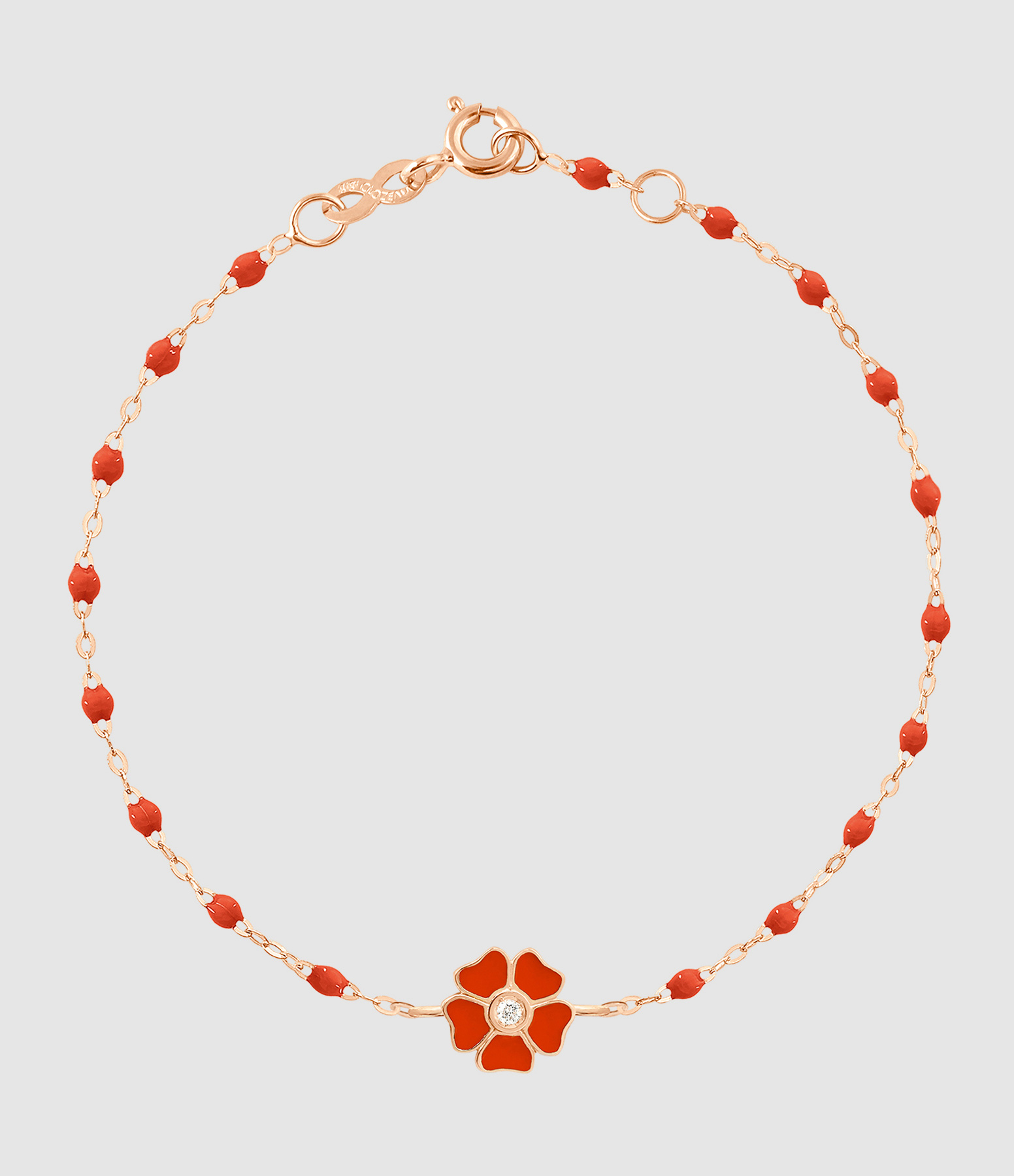 Gold Diamond Flower Resin Bead Bracelet