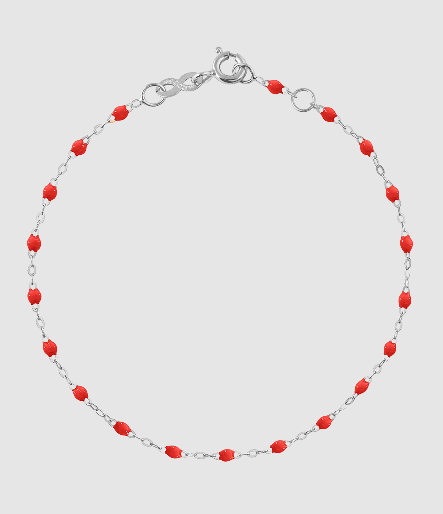 White Gold Resin Bead Ankle Chain, 24 cm
