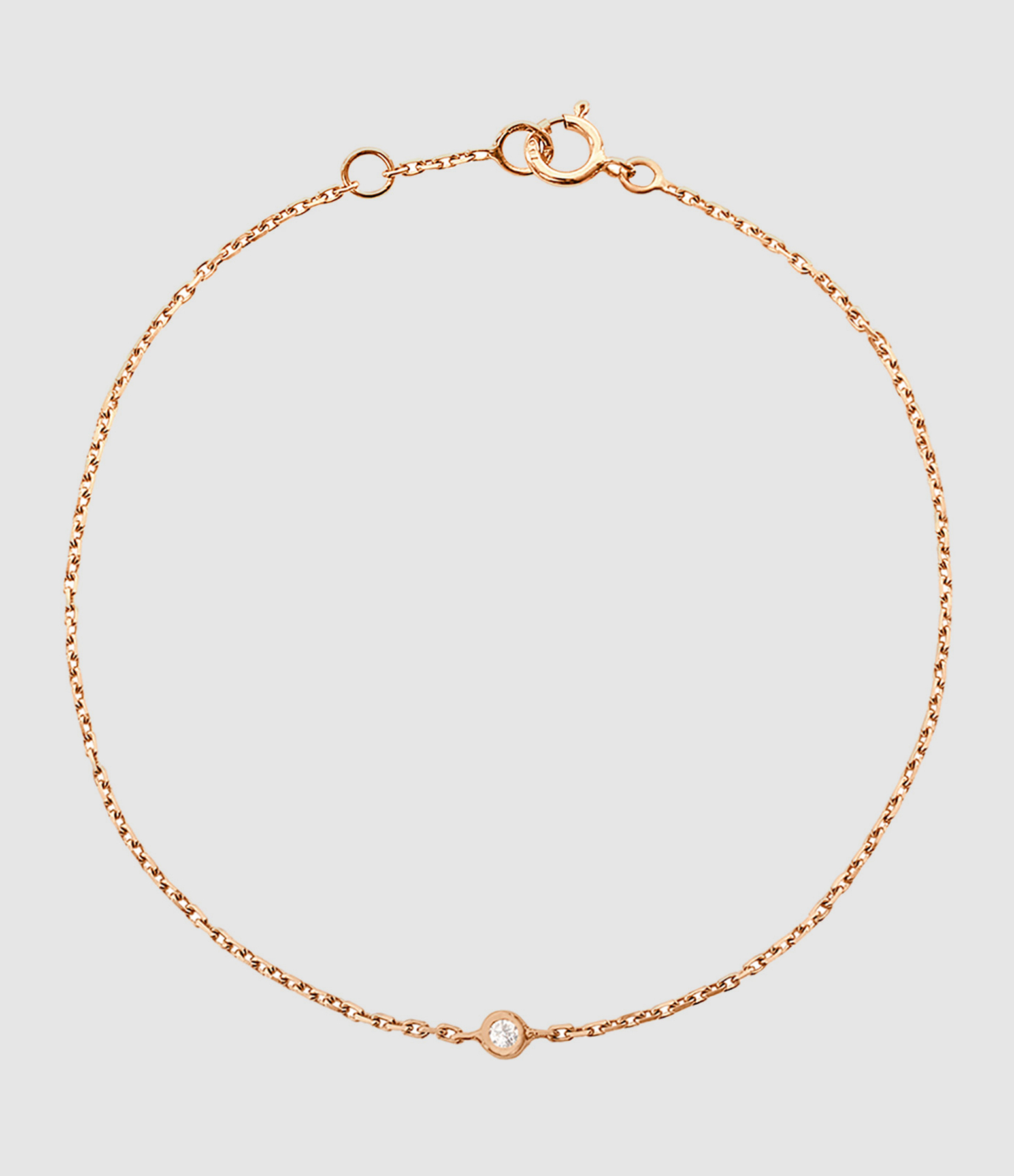 Gold Chain Bracelet with 1 Diamond