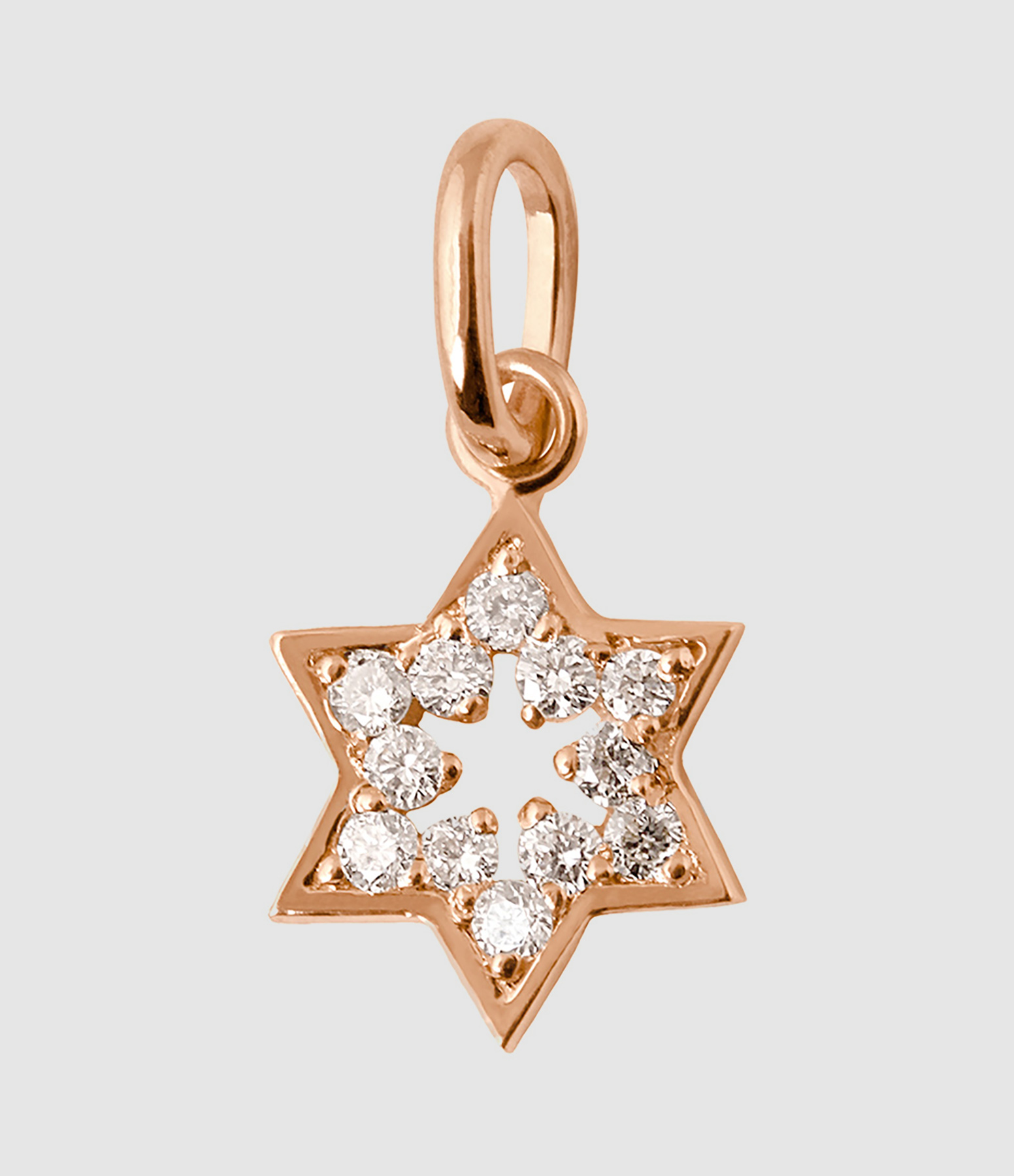 Gold Star of David Diamond Pendant