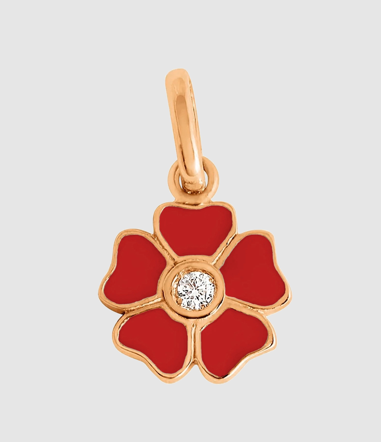 Rose Gold Diamond Flower Resin Pendant