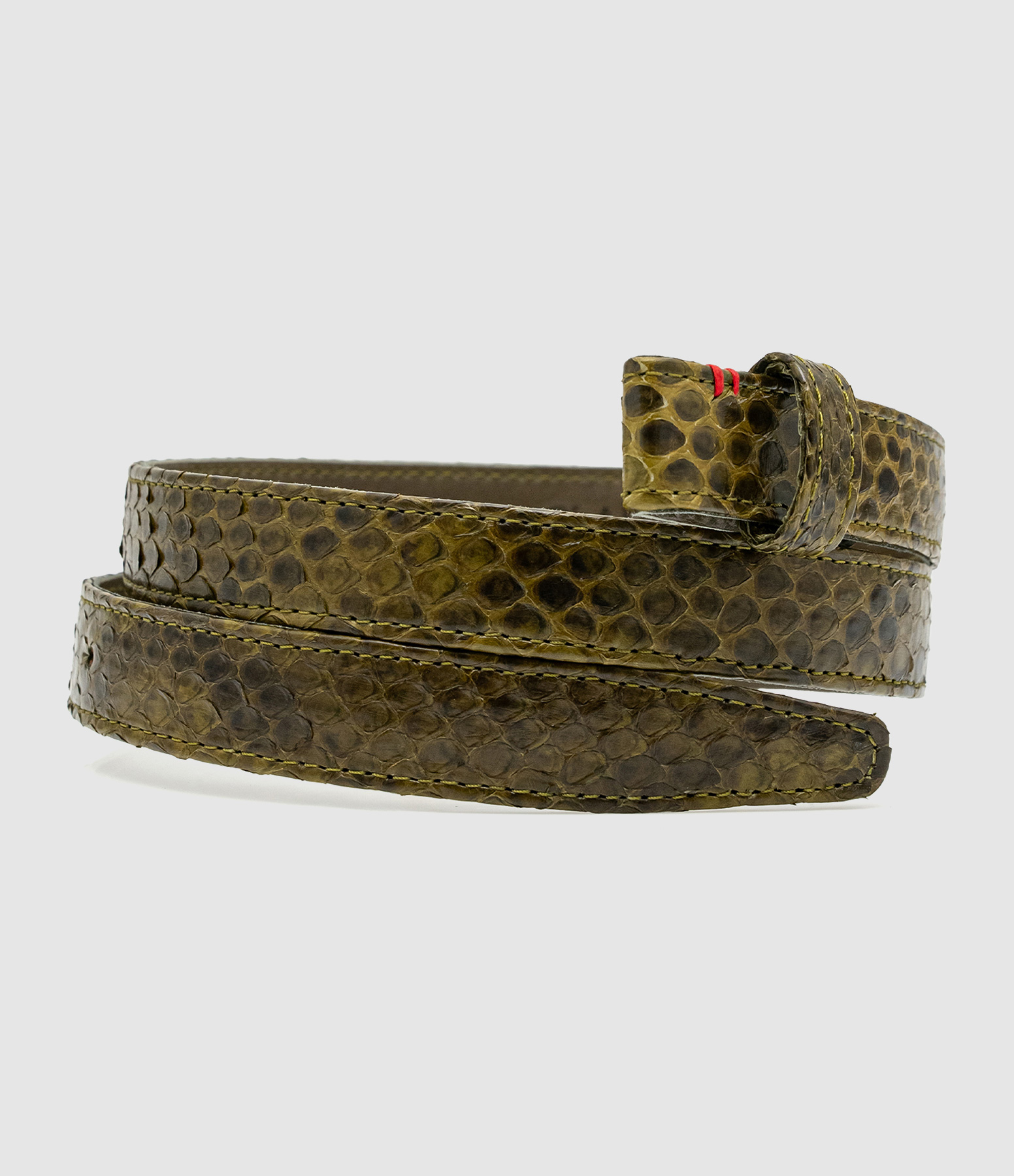 Khaki Baby Python Belt
