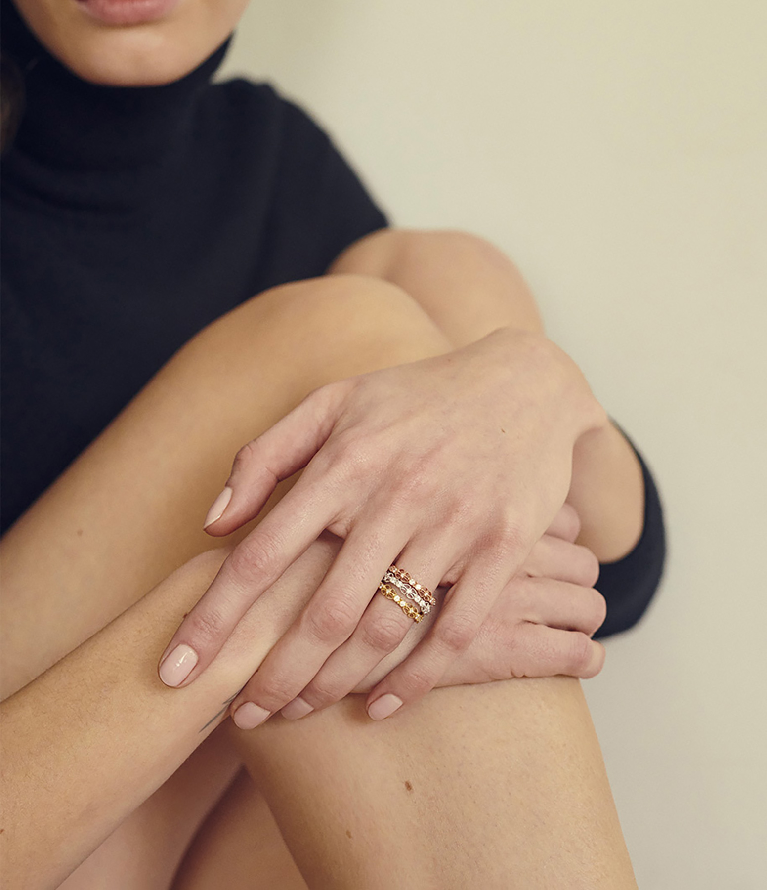 Babylone GM Rose Gold Diamond Ring