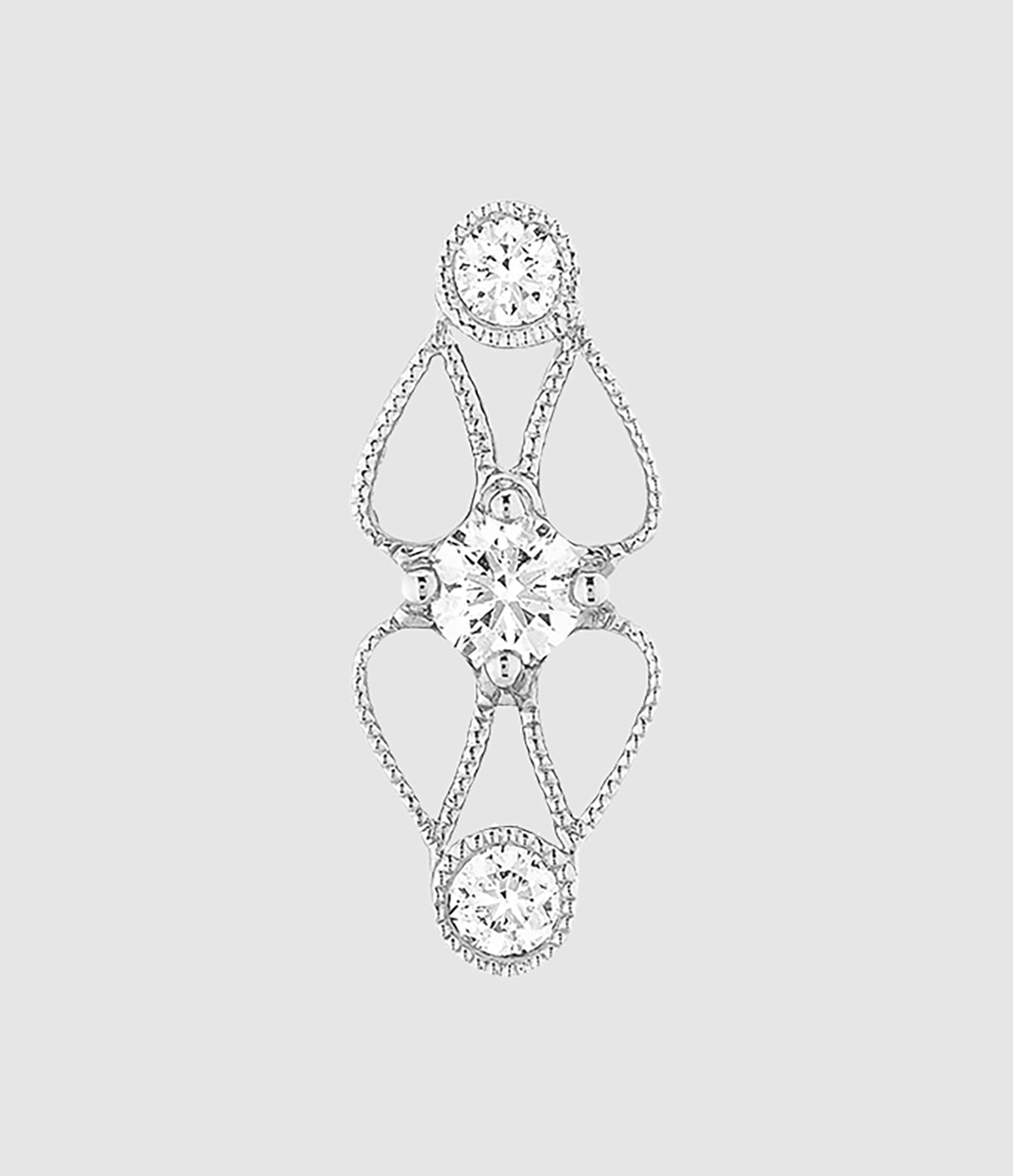 Babylone Stud Earring in White Gold with Diamonds